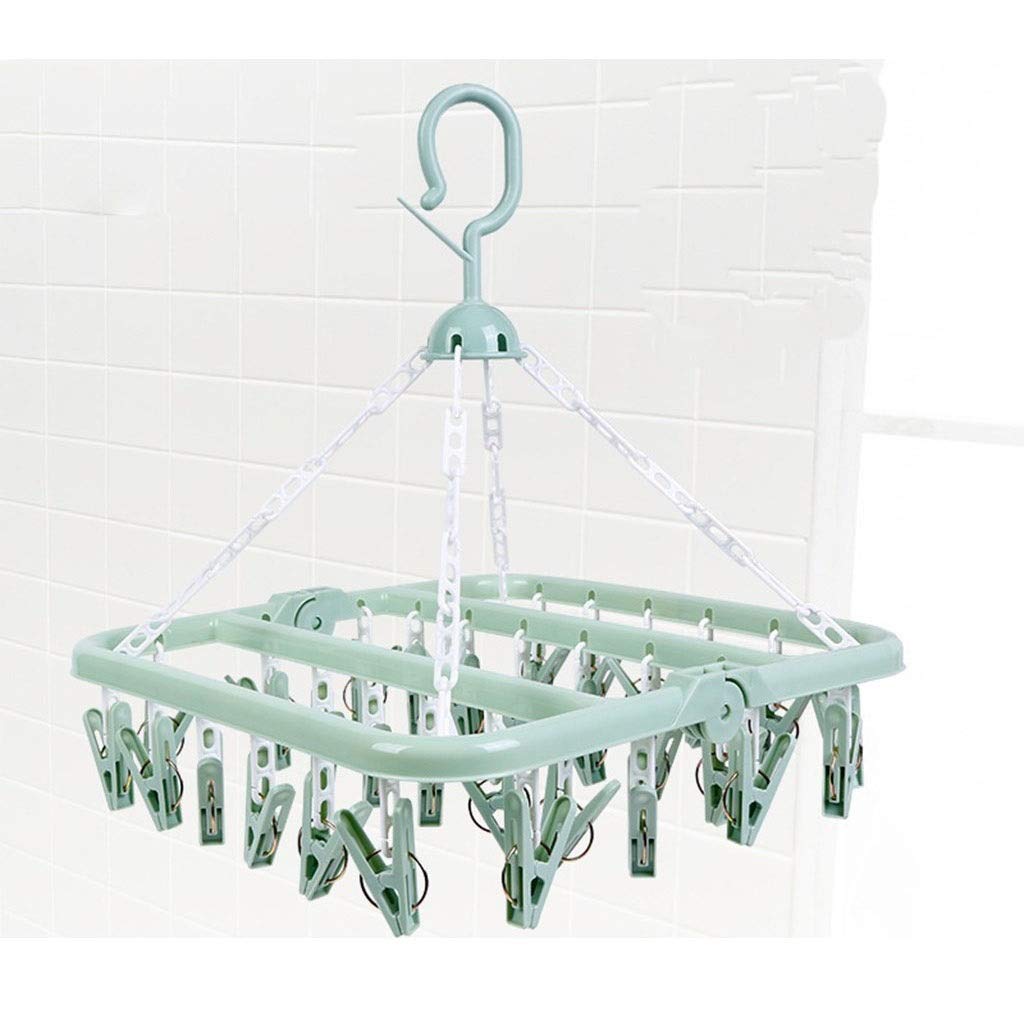 OFFA Foldable Clip Hangers - 36 Drying Clips Space Saving Laundry Hanger for Socks, Bras, Lingerie & Clothes | Sturdy Plastic Underwear Hanger with Clips | Perfect for Small Spaces, Dorm Rooms & Travel | Drip Dry Garments Efficiently
