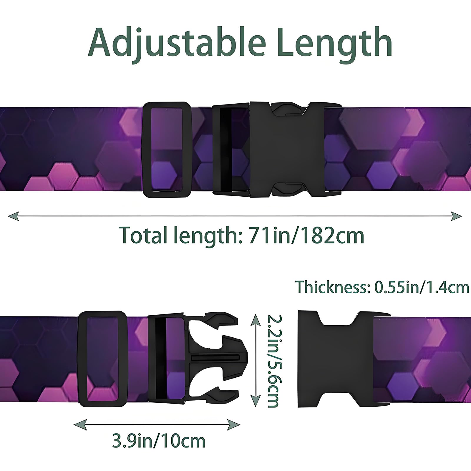 **Secure Adjustable Purple Luggage Straps for Suitcases – 2 Pack | Durable Polyester Travel Belts for Luggage Security | Stylish & Easy-to-Recognize Design | Perfect for Airports, Train Travel & Vacation Packing**