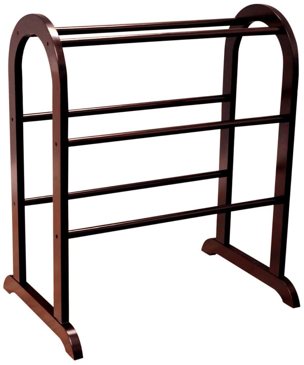 Frenchi Home Furnishing Wooden Quilt Rack - Cherry Finish Storage Organizer for Blankets, Throws & Bedspreads | Perfect for Bedroom, Living Room & Hallway Decor