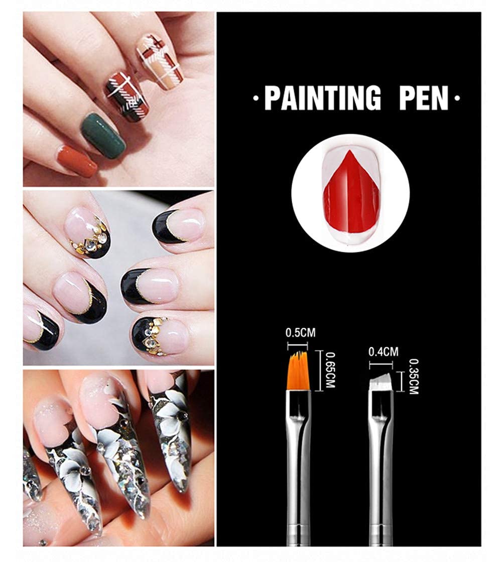 20 Pcs Professional Nail Art Brush Set - Dotting Tools, UV Polish Brushes, Acrylic Nail Design Kit for Manicure, Nail Painting & Drawing | Perfect for Salon, Home DIY Nail Art & Professional Nail Technicians
