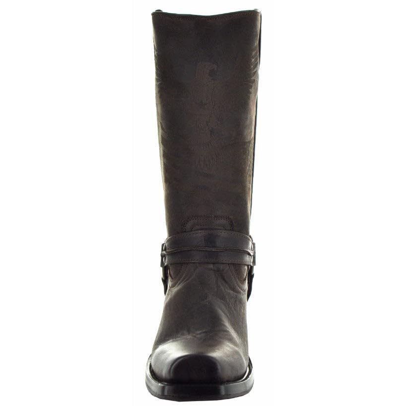 **Soto Men's Genuine Leather Harness Cowboy Boots - Black Western Boots H50021 (Size 9) - Perfect for Rodeo, Country Dancing & Casual Wear**