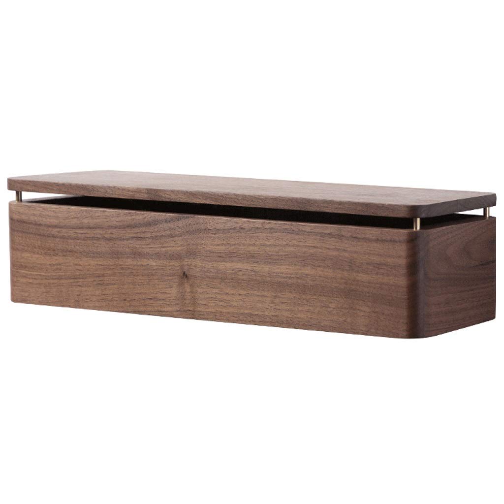 Black Walnut Wood Wall Mount Toilet Paper Holder & Paper Towel Dispenser - Kitchen Napkin Holder for Bathroom, Kitchen, Office (Paper Towel Box L) - Durable & Stylish Tissue Dispenser for Home & Commercial Use