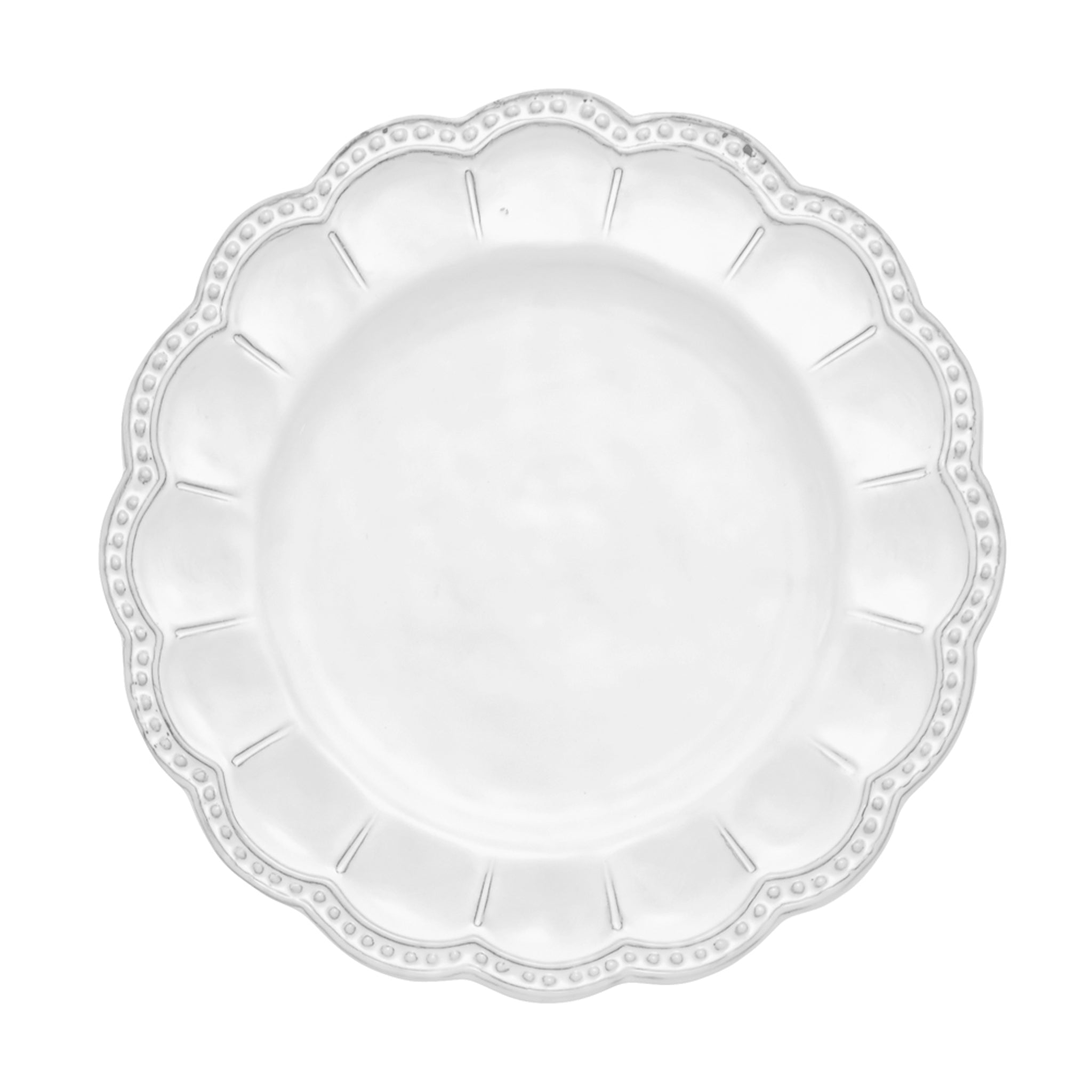 Bella Bianca Beaded Salad Plate Set - Elegant Decorative Porcelain Appetizer Dishes for Wedding, Party, and Home Decor - Perfect for Serving Desserts, Hors d'Oeuvres, and Special Occasions