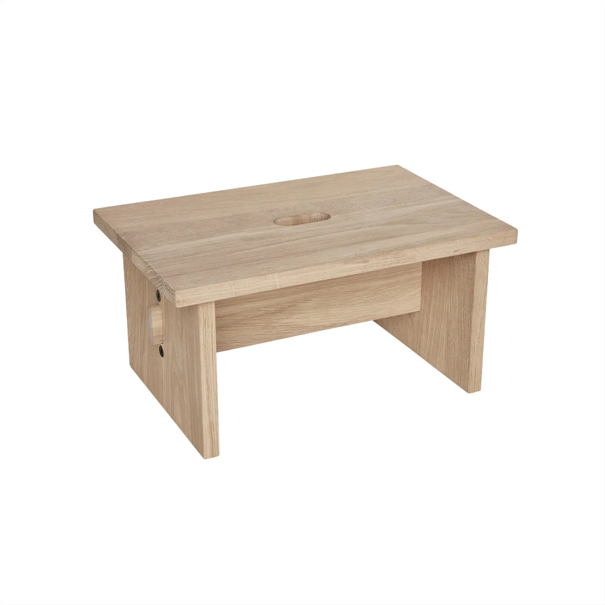 OYOY Arca Stool - Solid Oak Wood Modern Side Table | Scandinavian Home Decor for Living Room, Bedroom & Office