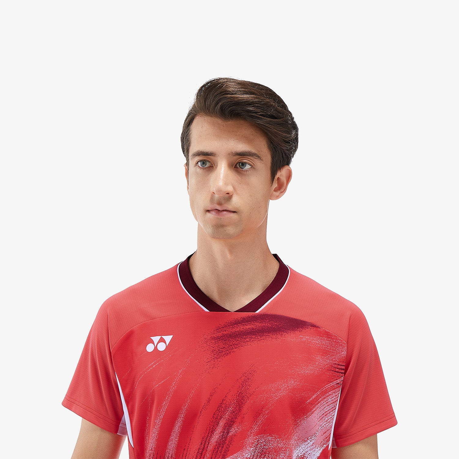 Yonex Men's Tournament Crew Neck Tennis Shirt 10568PR - Pearl Red - Moisture Wicking & Breathable for Competitive Play & Training