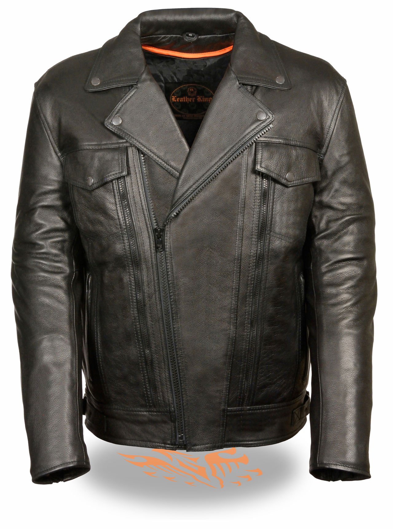 Milwaukee Leather Men's Utility Pocket Motorcycle Jacket - Black 3XL | Heavy Duty Biker Jacket with Multiple Pockets | Perfect for Riding, Commuting & Outdoor Adventures