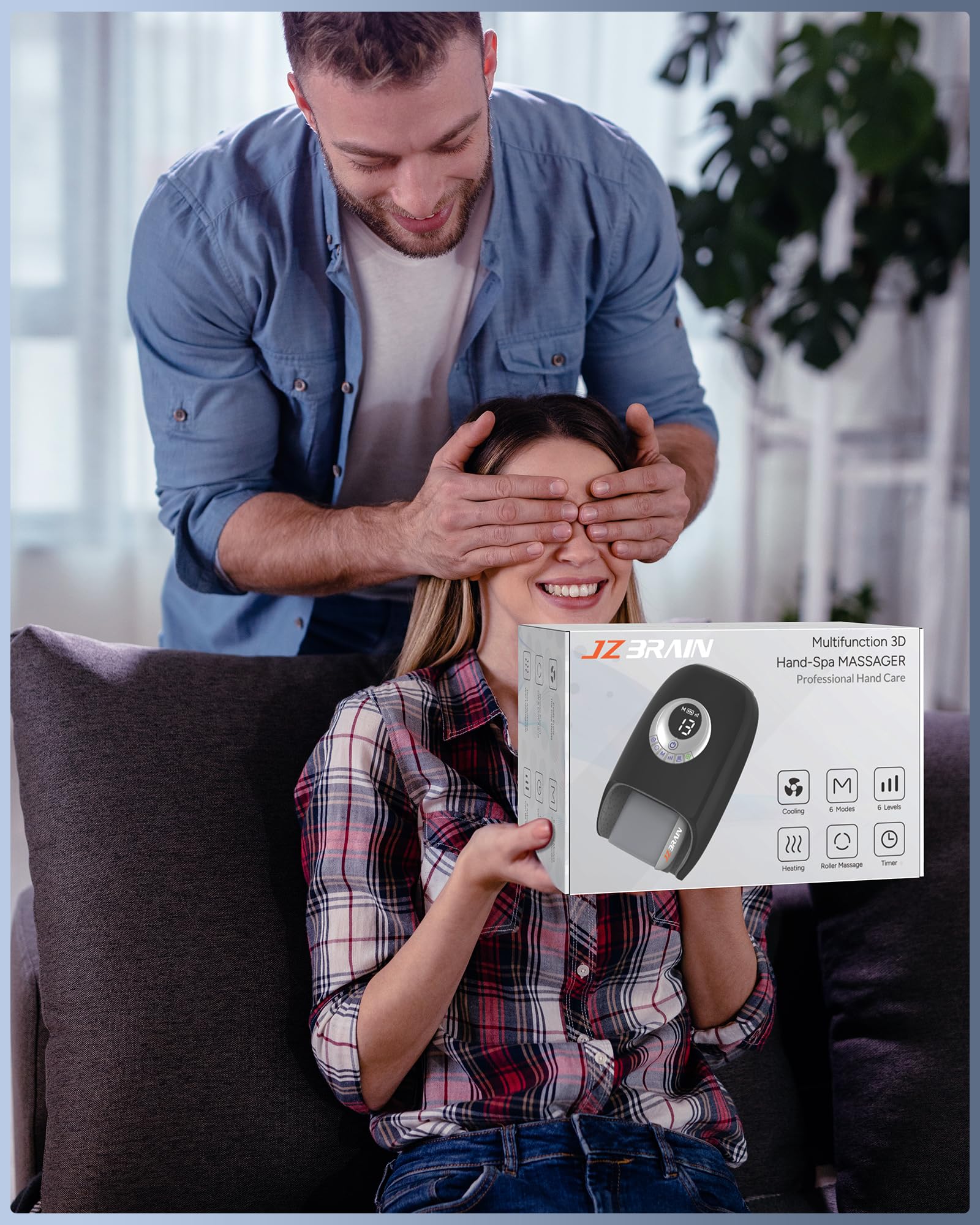 Heated Hand Massager with Compression - Full Hand & Wrist Massage with Kneading Rollers for Arthritis Pain Relief, Relaxation & Improved Circulation | HSA/FSA Eligible | Perfect for Office Workers, Seniors & Carpal Tunnel Sufferers