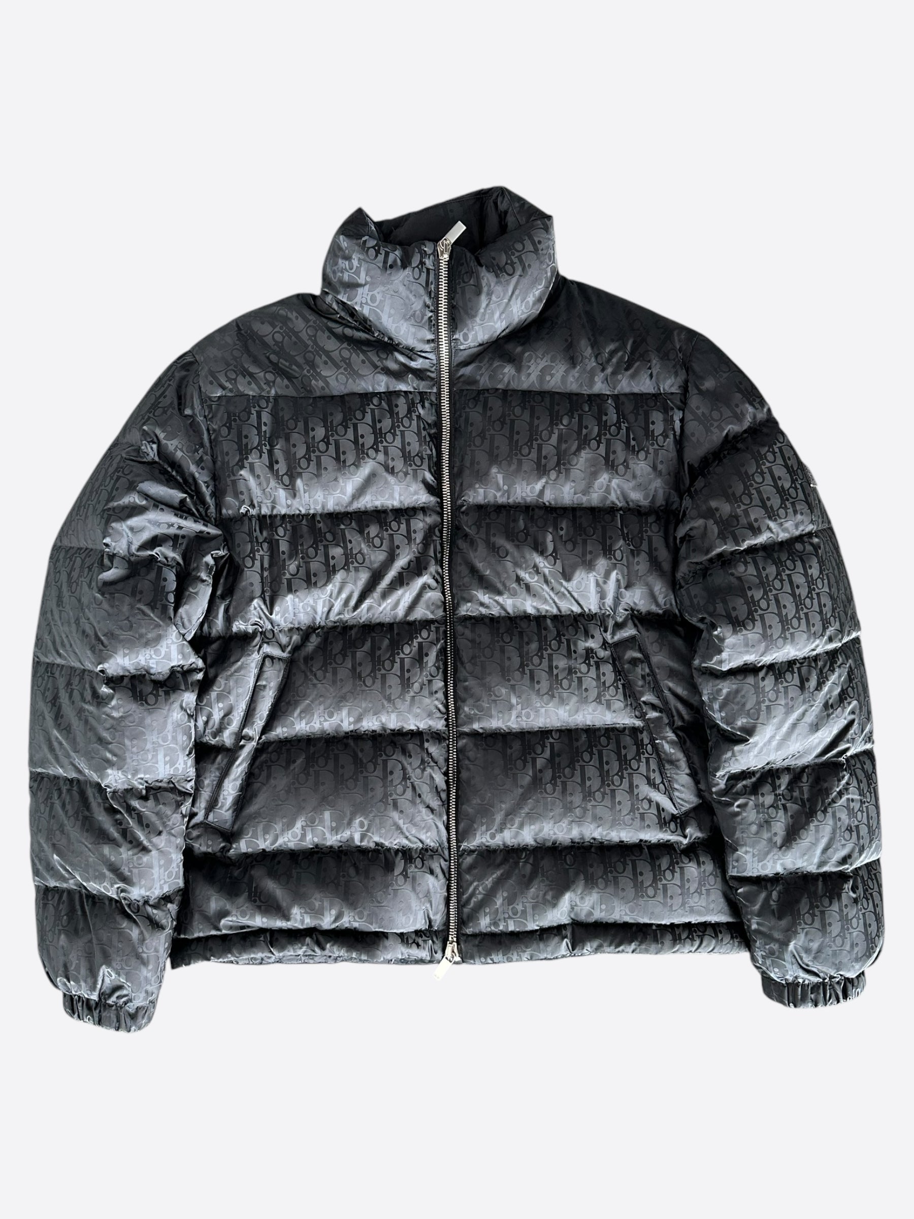 Dior Black Oblique Puffer Jacket - Women's Winter Coat, Quilted Down Jacket for Cold Weather | Fashionable Outerwear for Street Style & Luxury Winter Fashion
