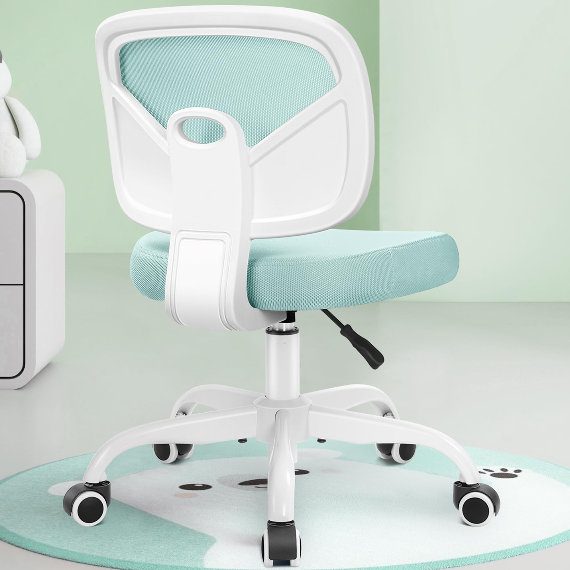 **Primy Kids Desk Chair - Adjustable Height Swivel Mesh Study Chair for Boys & Girls Ages 4-12, Ergonomic Teen Office Chair for Home, School & Office - Light Teal (Perfect for Homework, Online Classes & Study Sessions)**