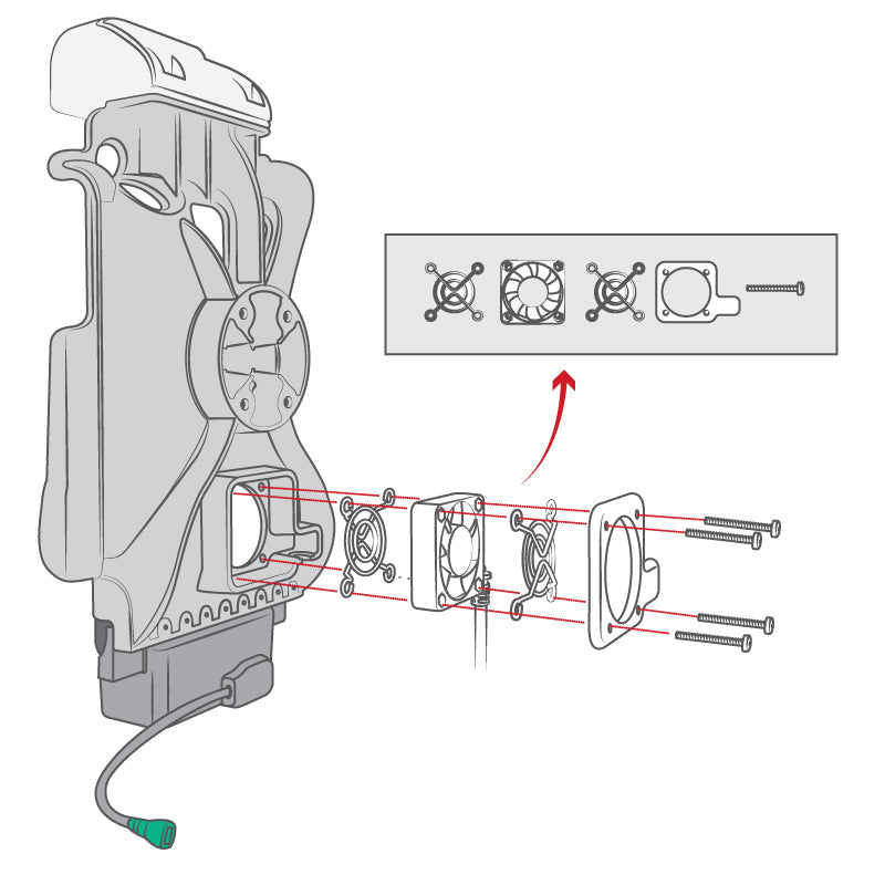 GDS® Fan Accessory for GDS® Tough Dock™ (RAM GDS FAN1U) - Cooling Fan for Industrial Equipment & Outdoor Workstations - Perfect for Construction Sites, Warehouses, and Harsh Environments