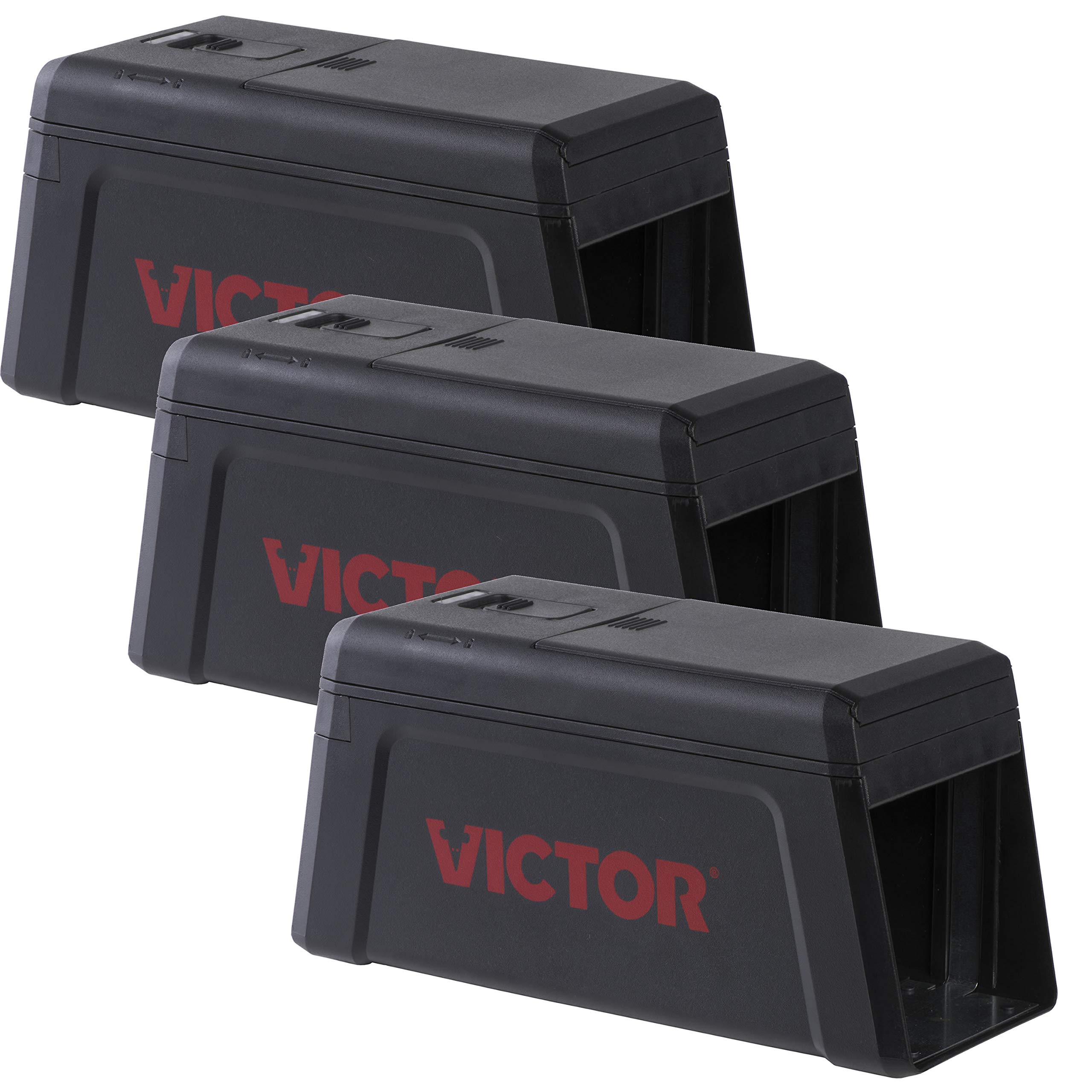 Victor M241SR-3 Indoor Electronic Humane Rat & Mouse Trap - No Touch, No See Electric Rodent Killer - 3 Black Traps for Home, Kitchen, Garage & Basement Pest Control