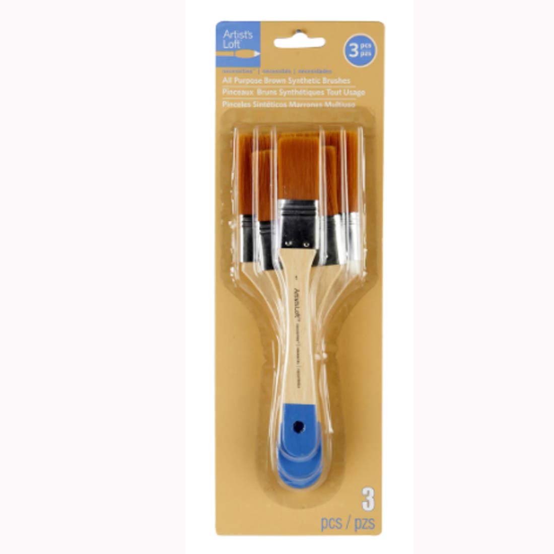 Artist's Loft All-Purpose Synthetic Paint Brushes Set - Professional Brown Hair Brushes for Acrylic, Oil & Watercolor Painting - Perfect for Canvas, Paper & DIY Art Projects