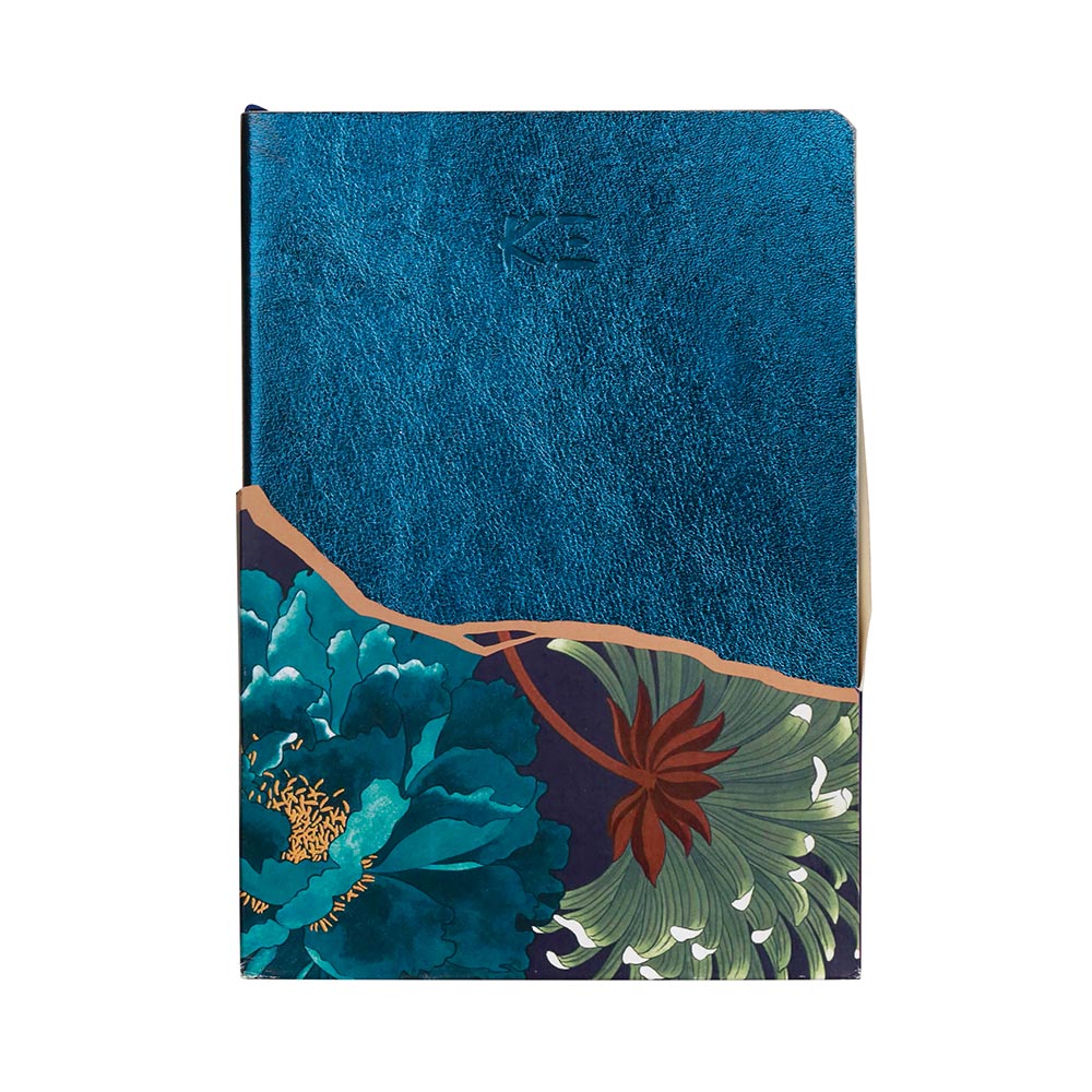 Clairefontaine K3 Blue Leather Notebook A5 - Premium Lined Journal for Writing, Note Taking & Sketching - Perfect for Office, School & Travel