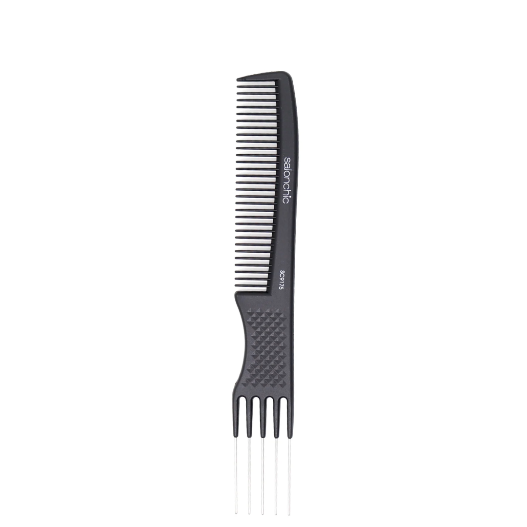 SalonChic Professional Carbon Combs - Heat Resistant Pintail Styling Combs (2-Pack) for Hairdressing, Styling & Salon Use