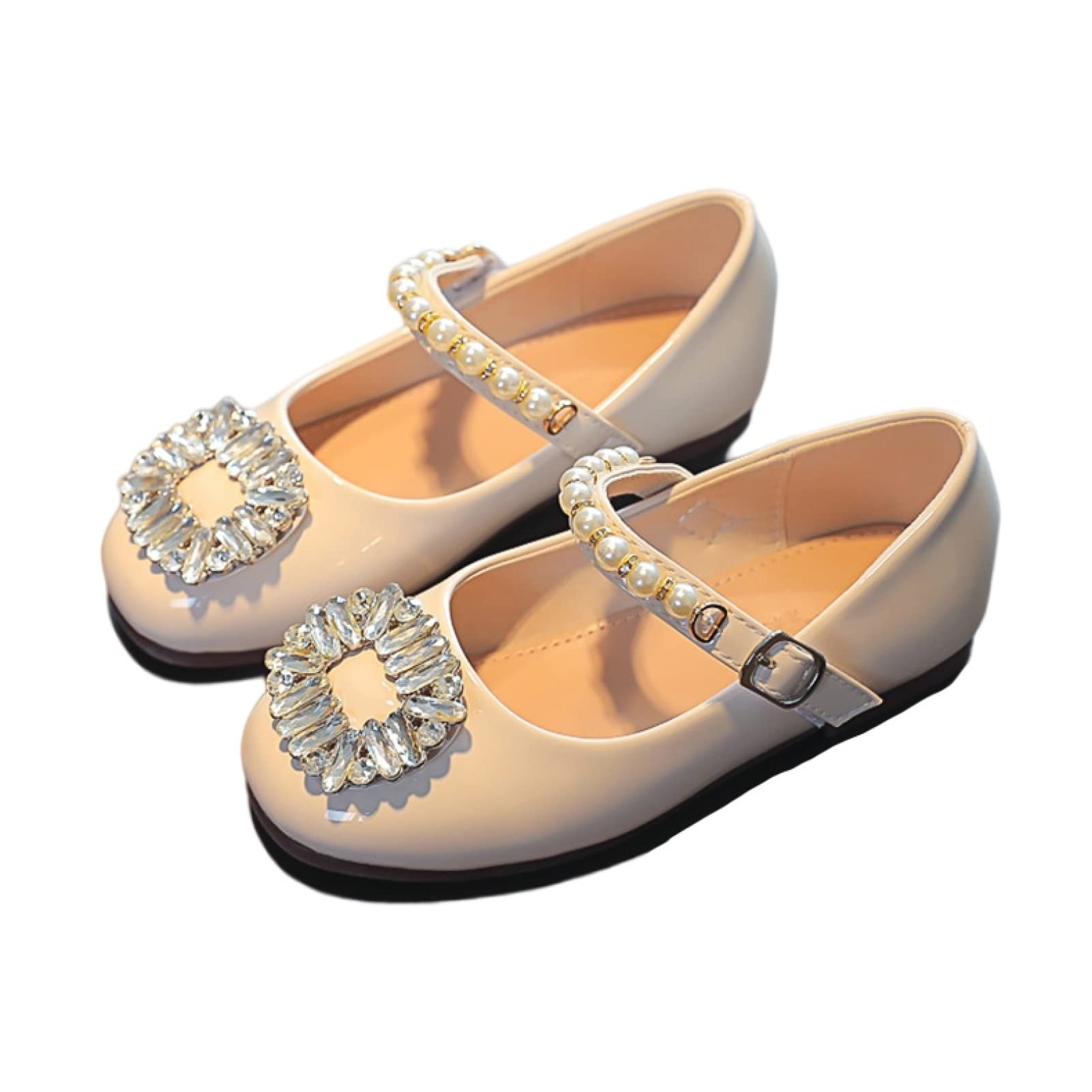 Sparkly Rhinestone Mary Jane Ballet Flats for Girls - Princess Party Shoes for Toddler/Little Kid/Big Kid - Perfect for Birthday Celebrations, Flower Girl Outfits & Special Occasions