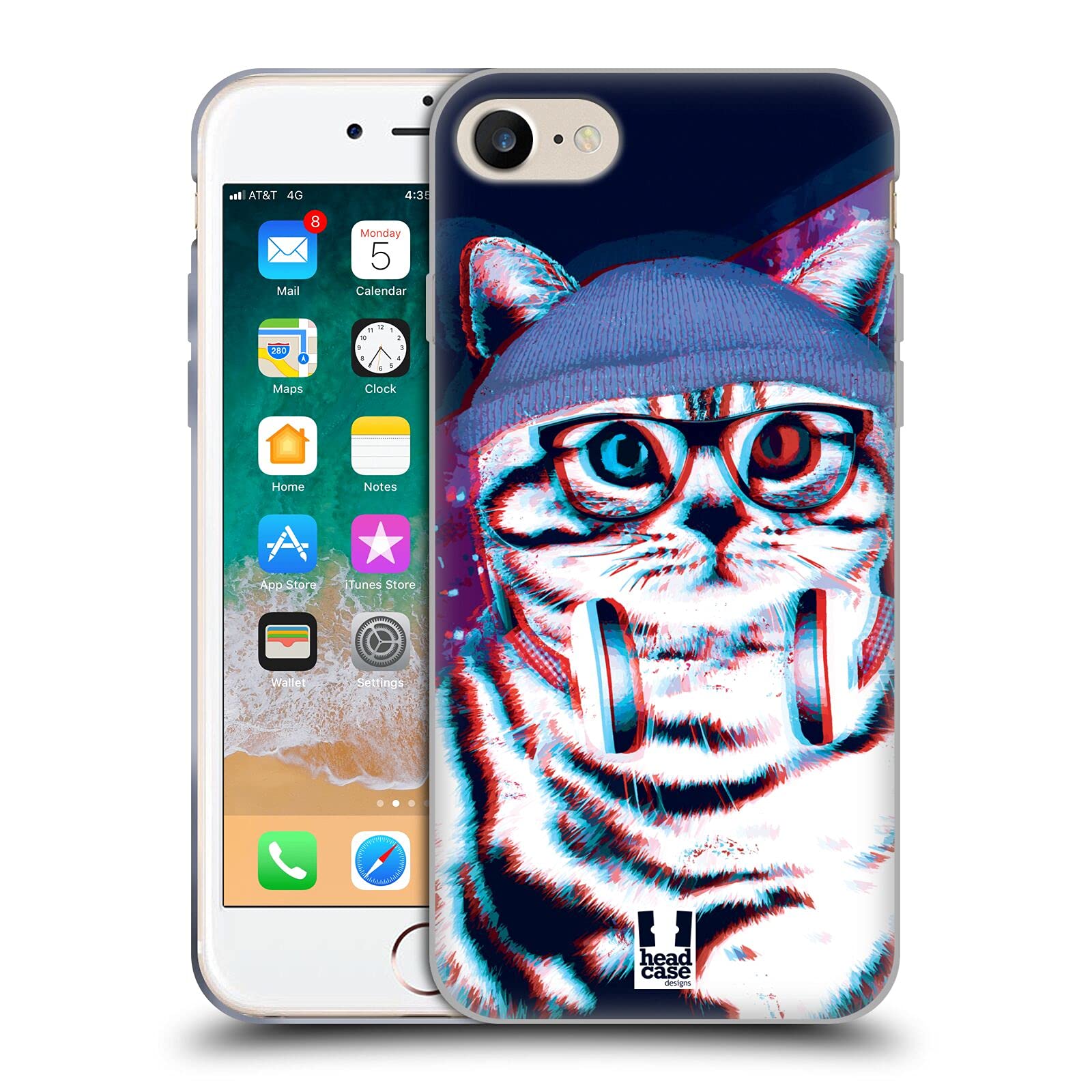 Hippie Strange Cats Soft Gel Phone Case Compatible with Apple iPhone 7/8/SE 2020 & 2022 - Cute Protective Cover for Everyday Use, Work & Travel