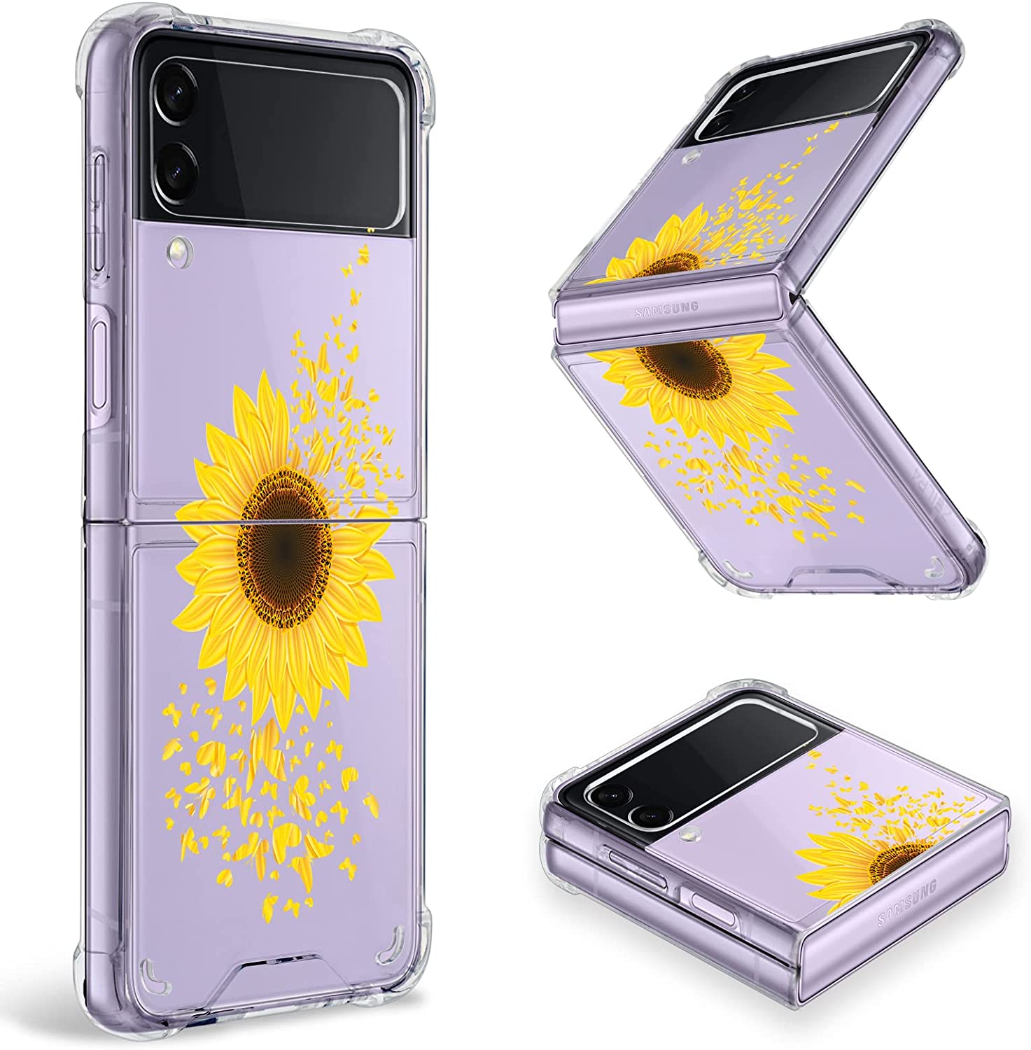 Samsung Galaxy Z Flip 4 Case - Black Leopard Clear Protective Cover with Shockproof Design | Perfect for Everyday Use, Travel & Outdoor Activities