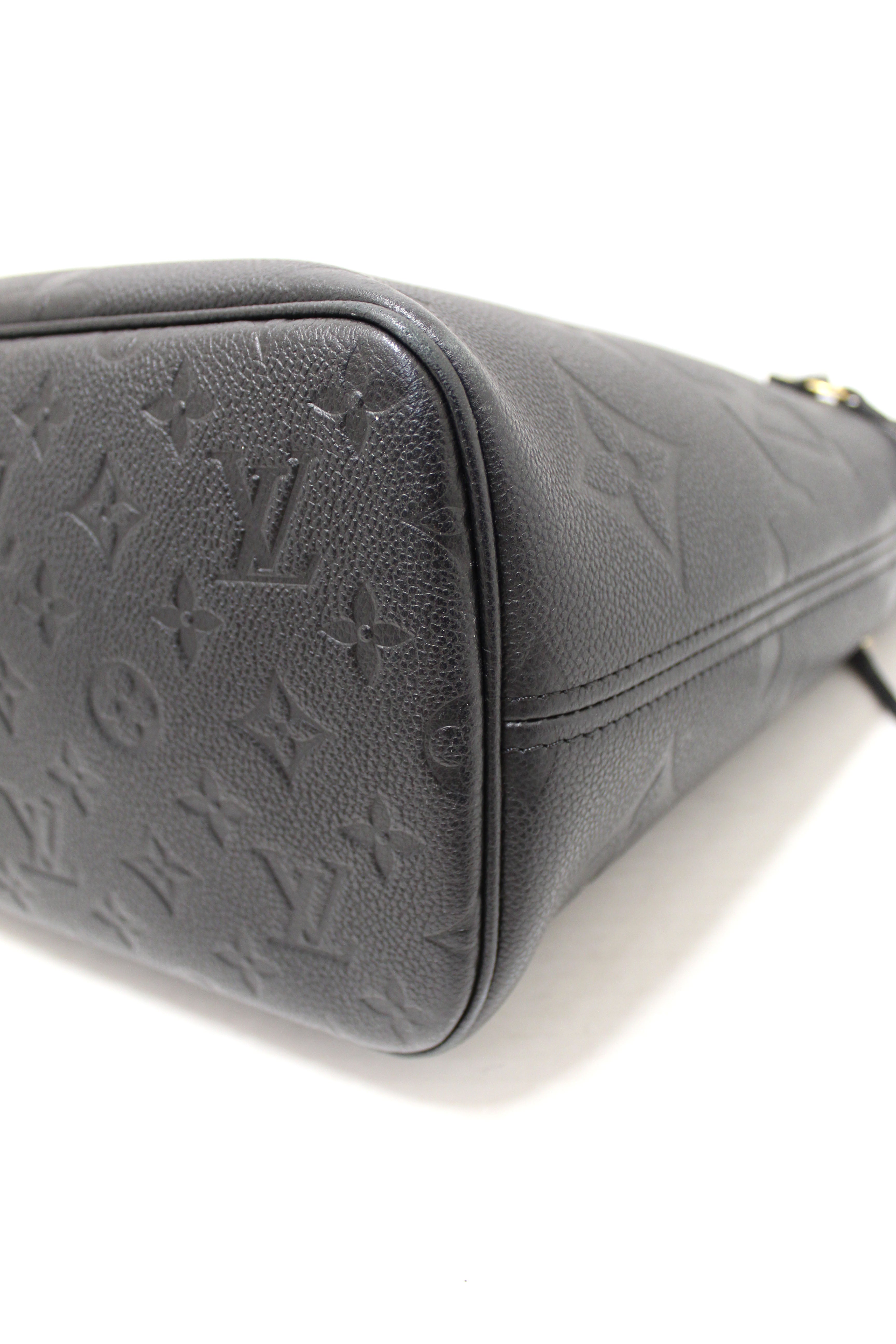 Authentic Louis Vuitton Black Monogram Empreinte Leather Neverfull MM Shoulder Bag Tote Purse for Women - Luxury Designer Handbag for Work, Travel & Everyday Use
