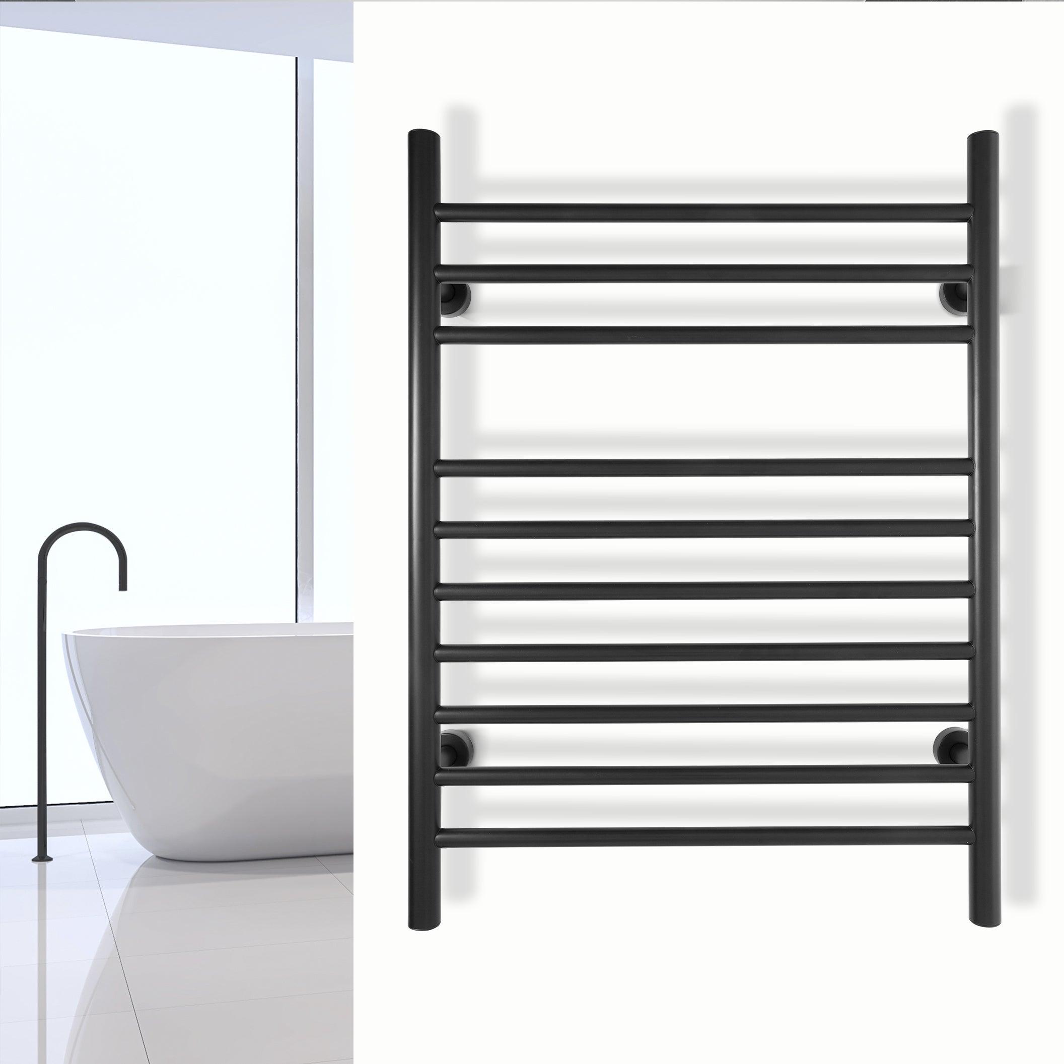 WarmlyYours Infinity Straight Dual Connect Hardwired & Plug-In Electric Towel Warmer 23.6