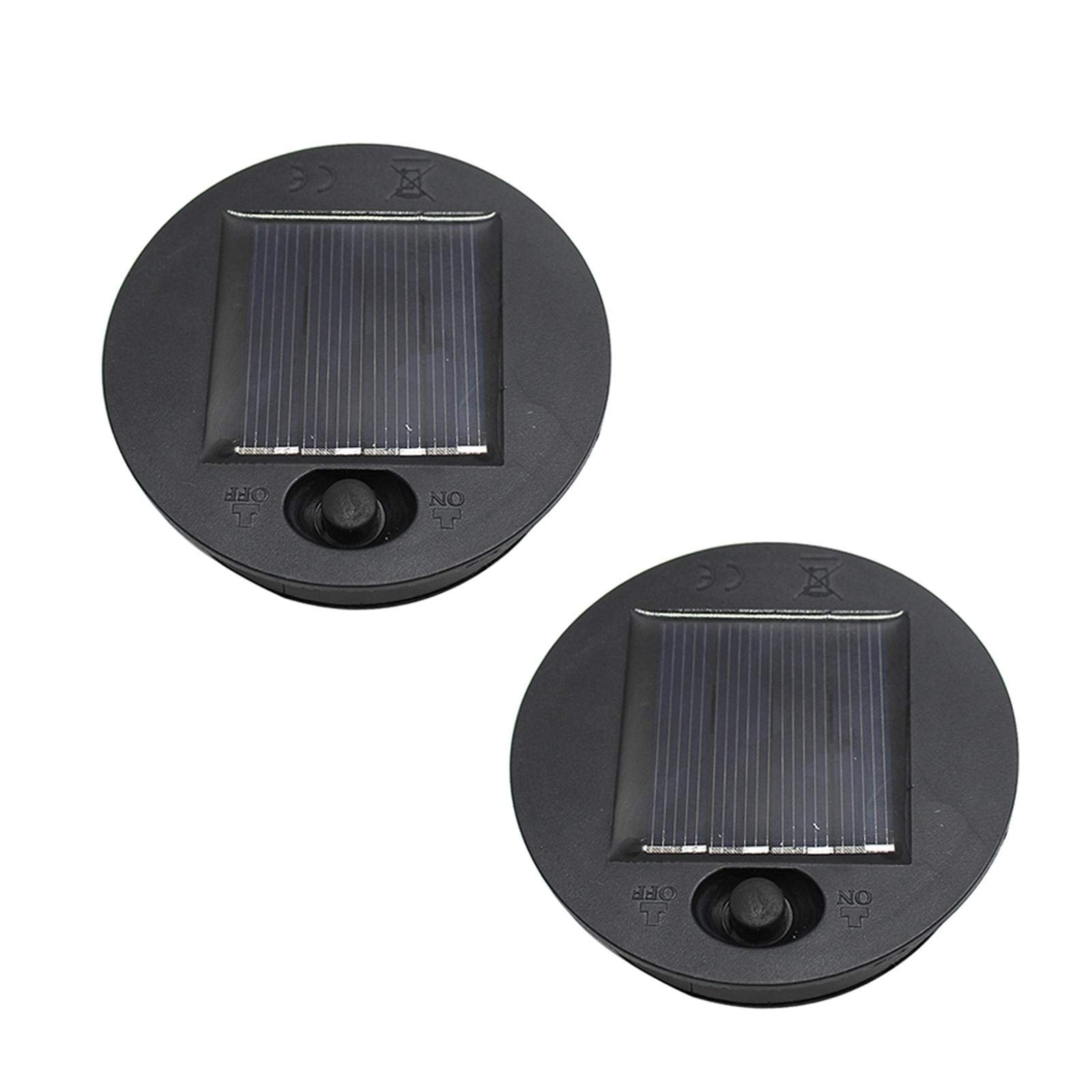 UXELY 2-Pack Solar Lantern Replacement Top - 7cm LED Solar Panel Lid for Outdoor Hanging Lanterns, DIY Table Lights, Garden & Patio Decor - Perfect for Camping, Backyard Parties and Pathway Lighting