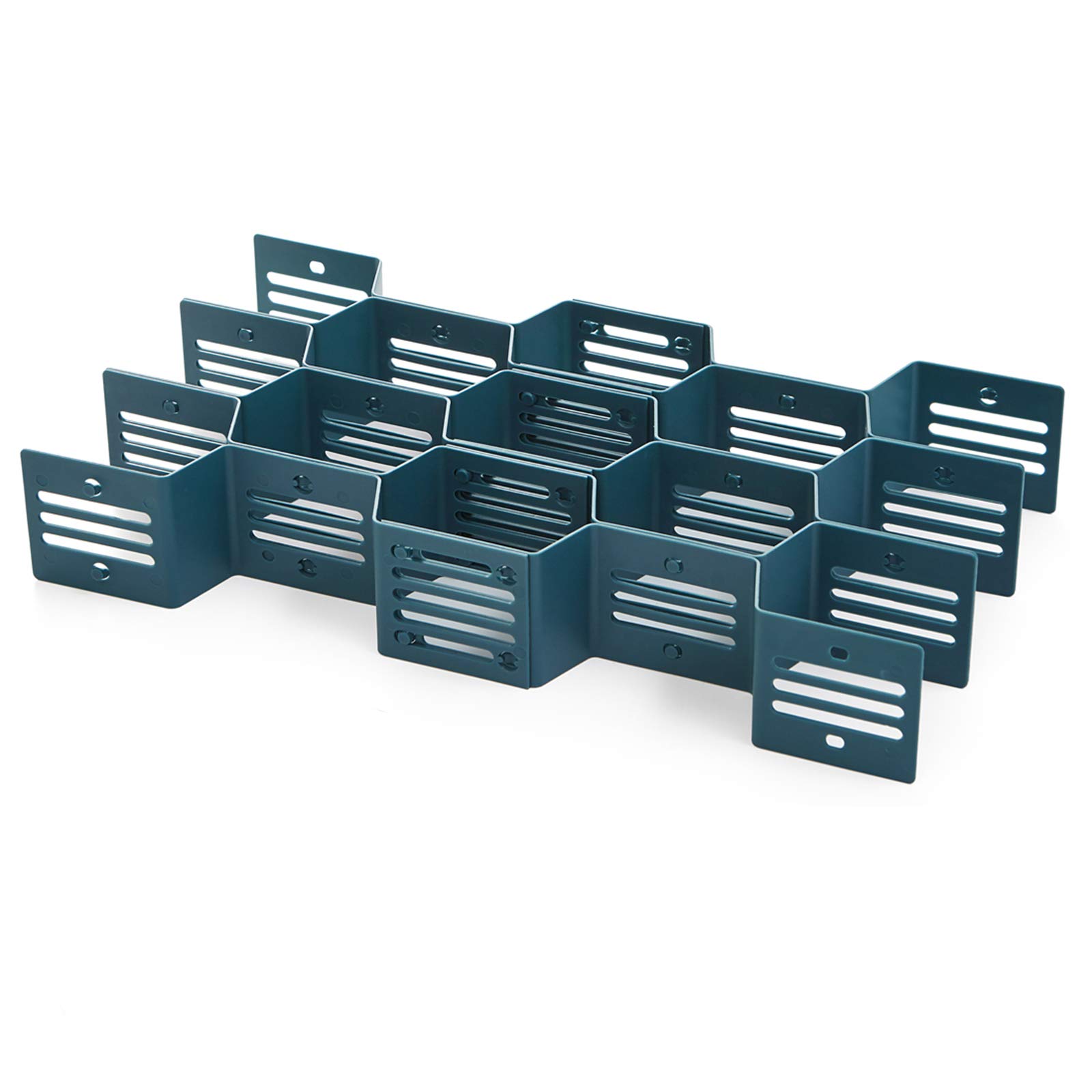 Honeycomb Drawer Dividers for Underwear, Socks, Bras, Ties & Belts - Bee Style DIY Closet Organizer, Plastic Storage Cabinet Divider - Peacock Blue | Perfect for Bedroom, Closet & Dresser Organization