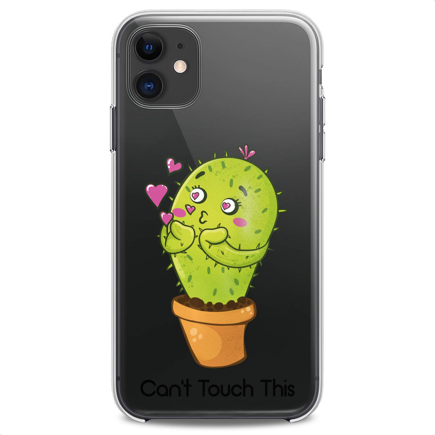 Premium TPU Phone Case for iPhone 16/15/14/13/12/11 Pro Max/Plus/Mini/Xs/Xr/X/8/7/6/5/SE - Cute Cactus Design Slim Flexible Silicone Cover with Kawaii Green Print - Perfect for Women Girls Daily Use Outdoor Travel Protection