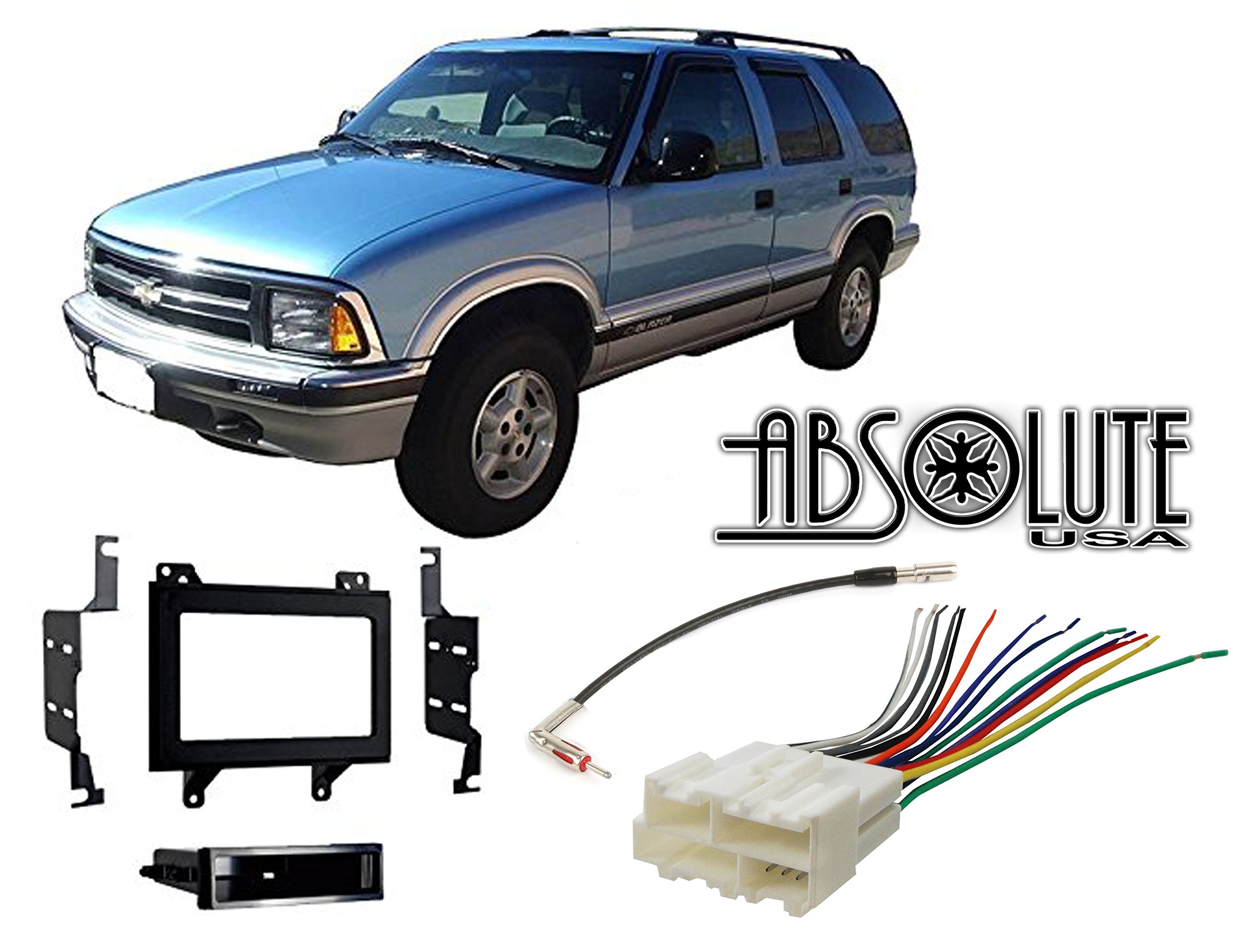 1998-2001 Chevy Blazer Single DIN Stereo Installation Kit - Radio Wiring Harness & Dash Mounting Package | Perfect for Car Audio Upgrade & DIY Installation