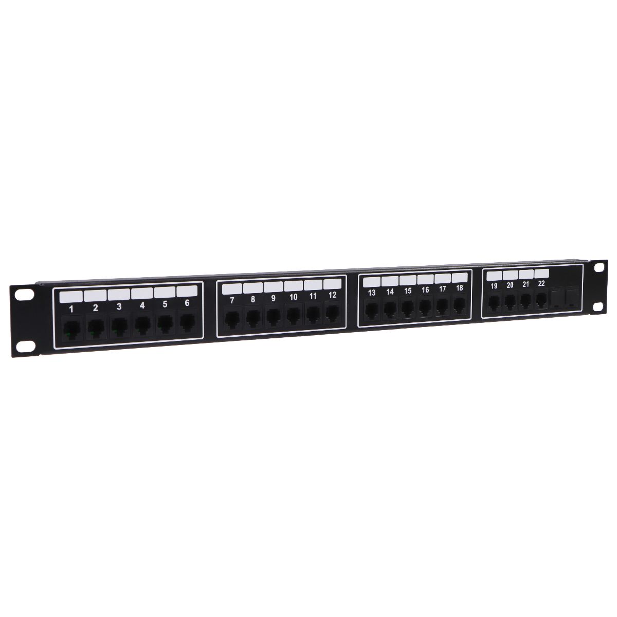 19 Inch 22 Port Ethernet Patch Panel (E340029) - Black for Home, Office & Data Center Network Setup