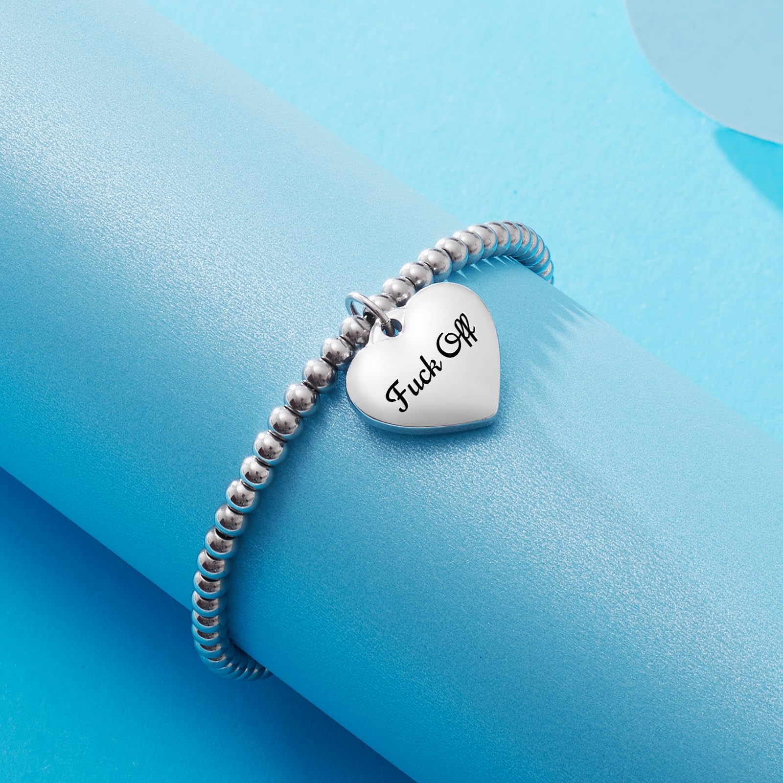 VIMIEW Heart Beads Adjustable Bracelet for Women - Inspirational Taylor Swift Quote Jewelry, Friendship & Family Bracelet, Birthday & Valentines Gift for Daughter Sister Best Friend - Perfect for Everyday Wear, Special Occasions & Gift Giving