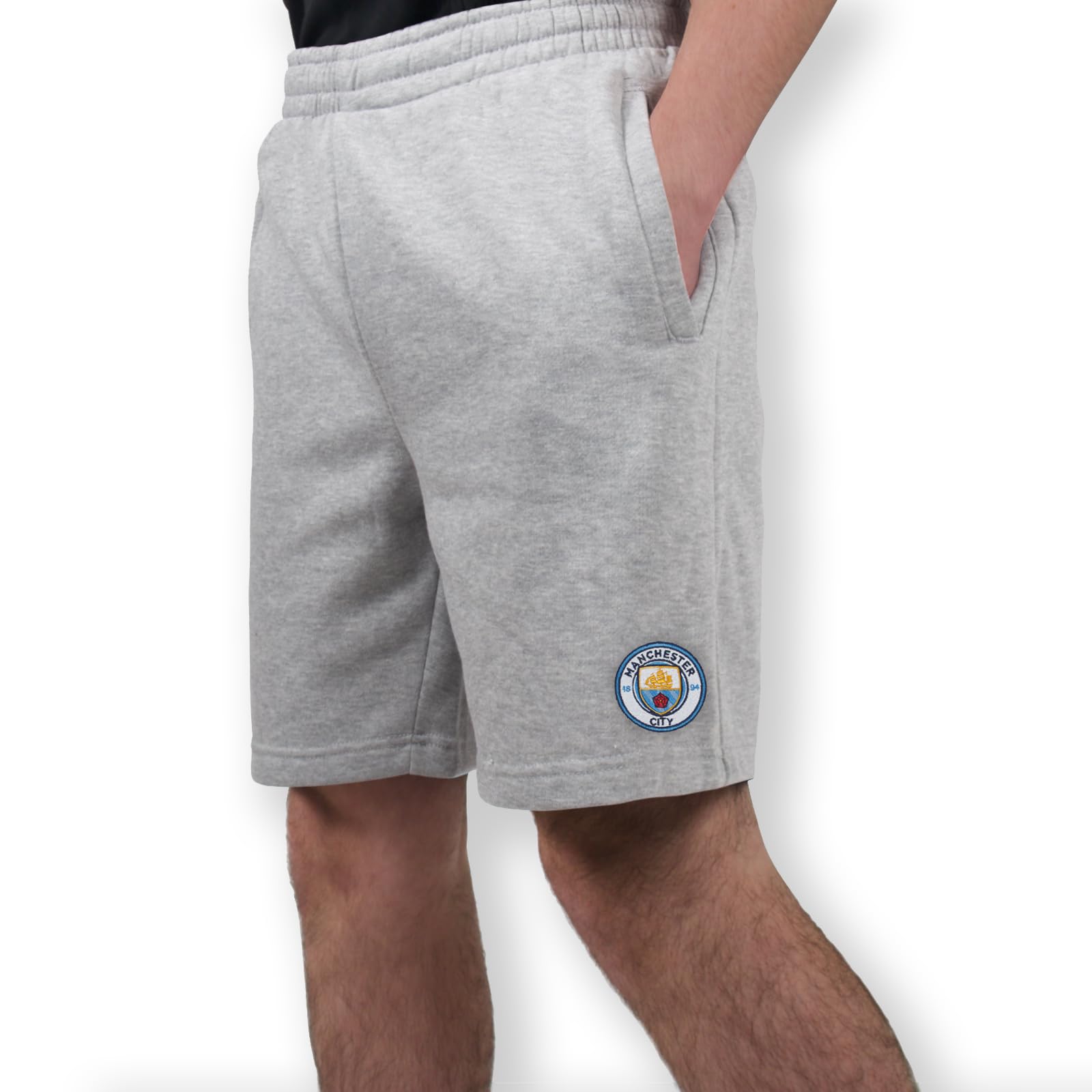 Manchester City FC Official Soccer Gift - Men's Fleece Jogger Shorts for Training & Lounge | Perfect for Fans, Workouts & Casual Wear