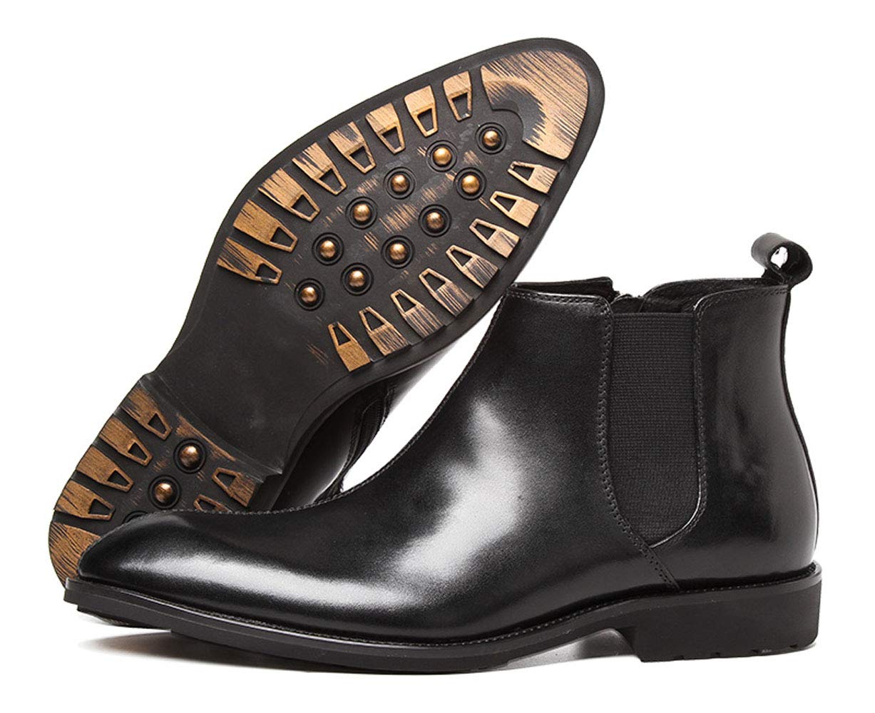 Santimon Men's Casual Chelsea Ankle Boots - Zipper Dress Boots for Men in Black & Tan | Comfortable Slip-On Shoes for Work, Office & Everyday Wear