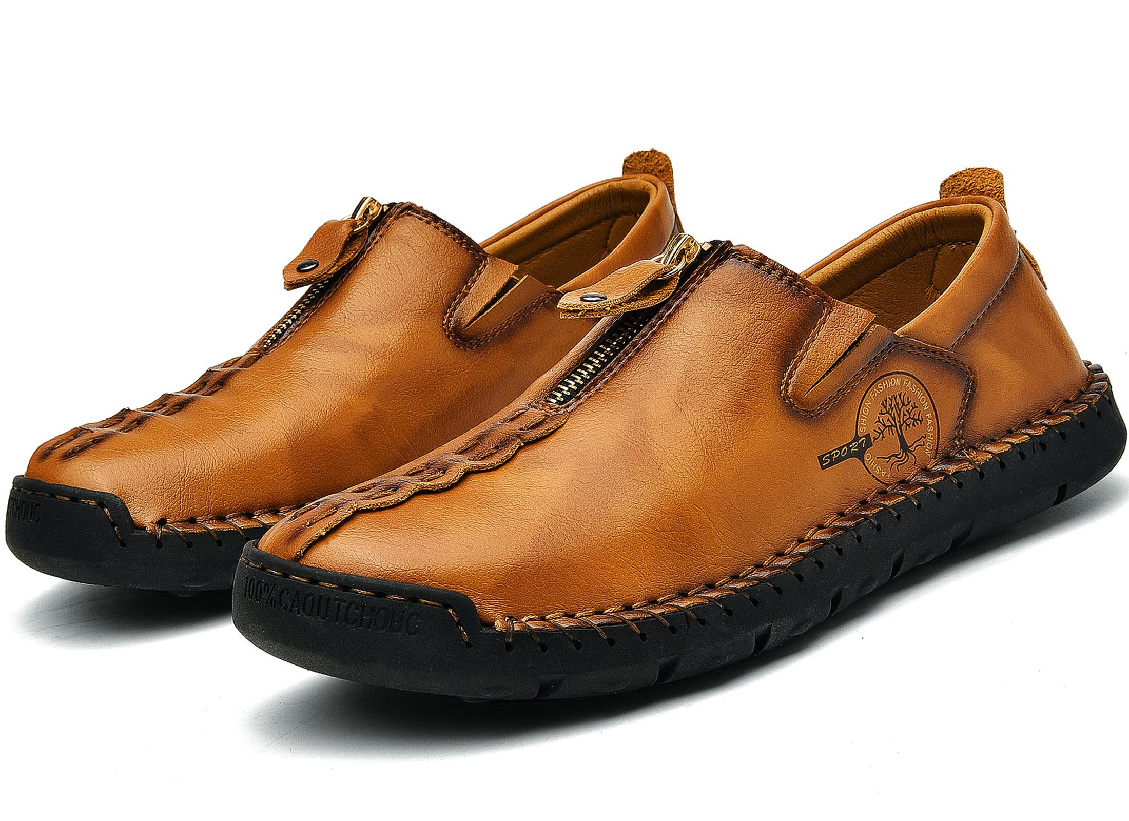 **Sharie Men's Casual Leather Slip-On Loafers - Breathable & Comfortable Walking Shoes for Men | Perfect for Office, Travel & Everyday Wear**