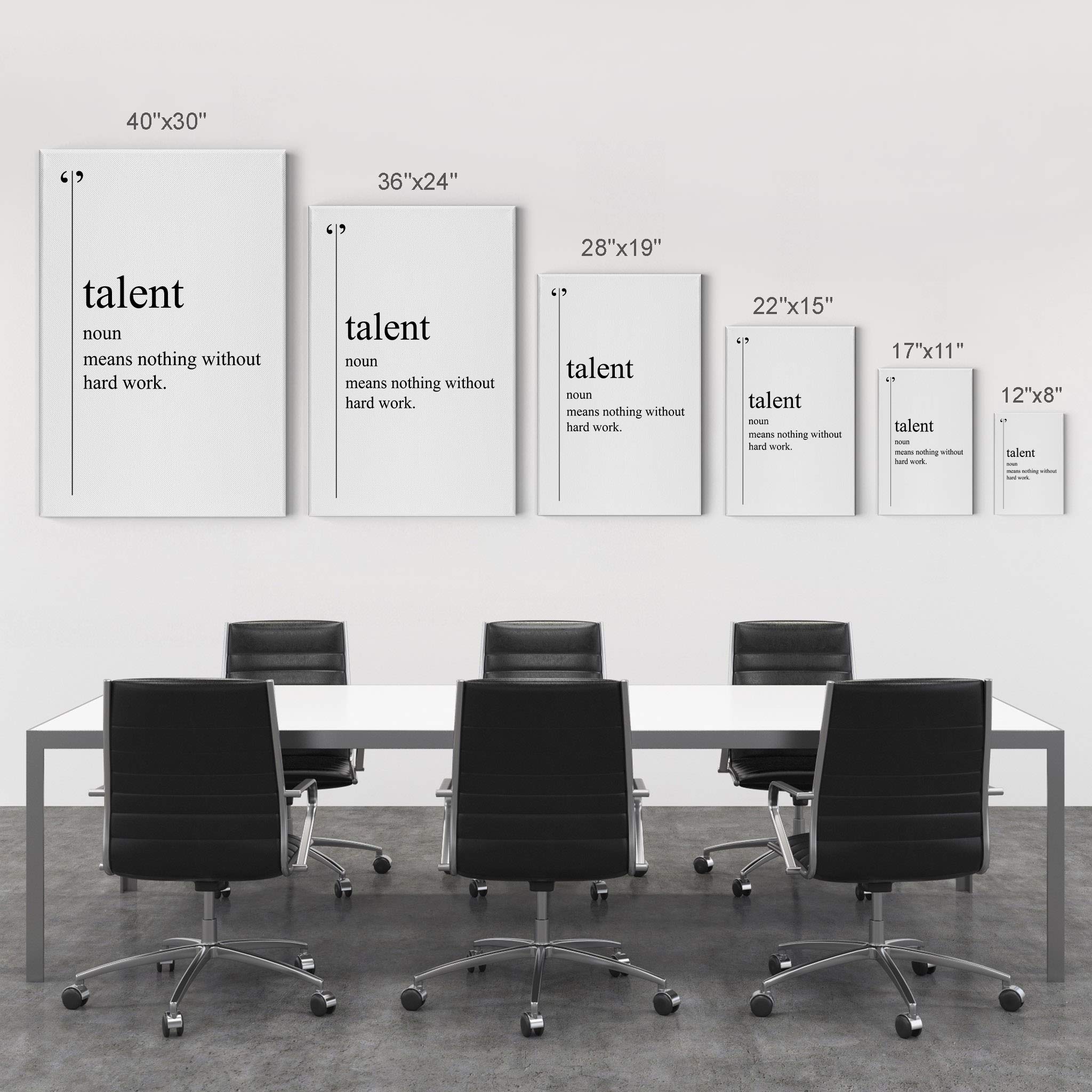 Smile Art Design Talent Definition Black and White Dictionary Motivational Canvas Wall Art - Inspirational Office Decor for Entrepreneurs - Modern Canvas Print with Quote - Ready to Hang 40x30 - Perfect for Home Office, Study Room & Workspace Decor