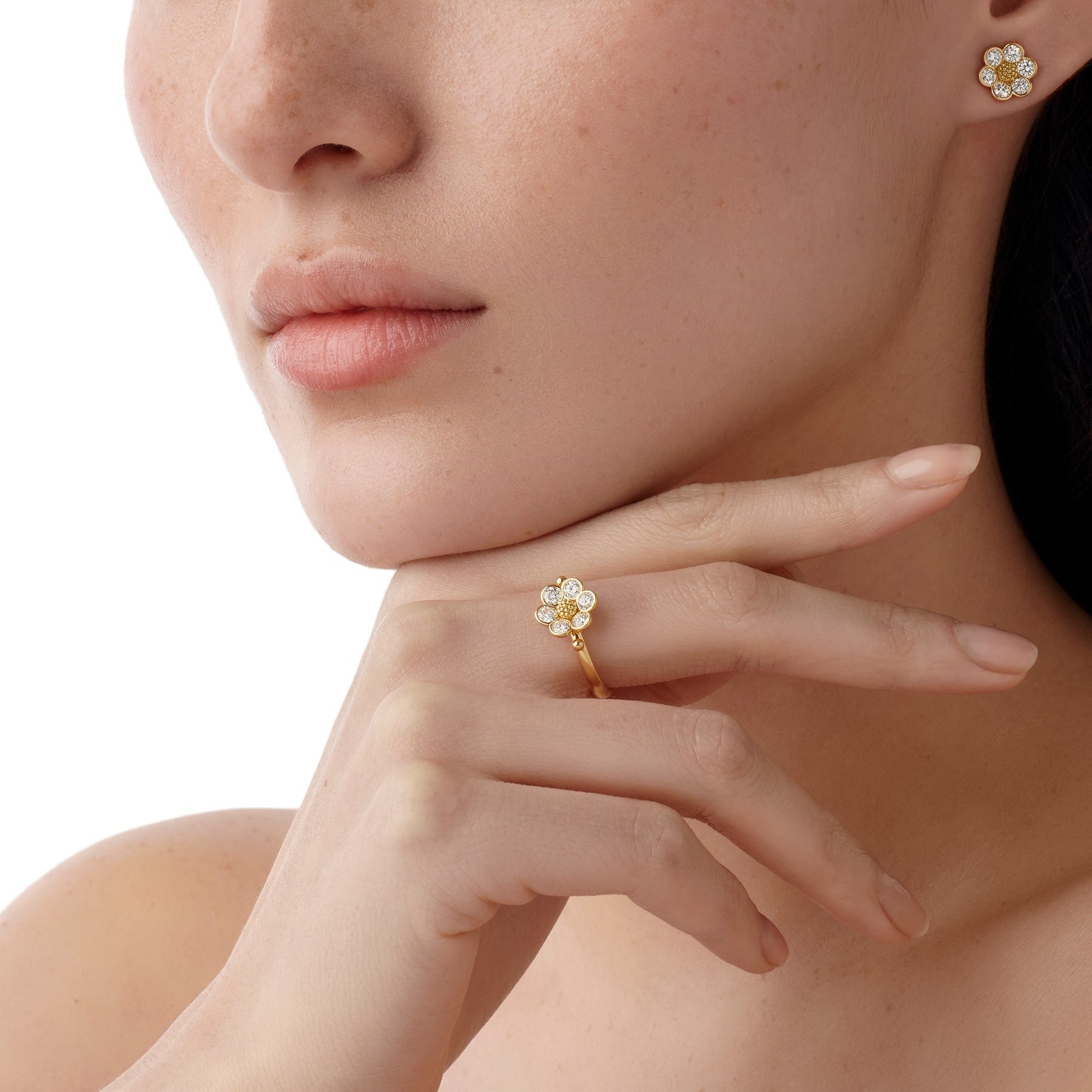 Temple St. Clair Diamond Fiori Ring - 18K Gold Floral Design Fine Jewelry for Women, Perfect for Weddings, Anniversaries & Special Occasions