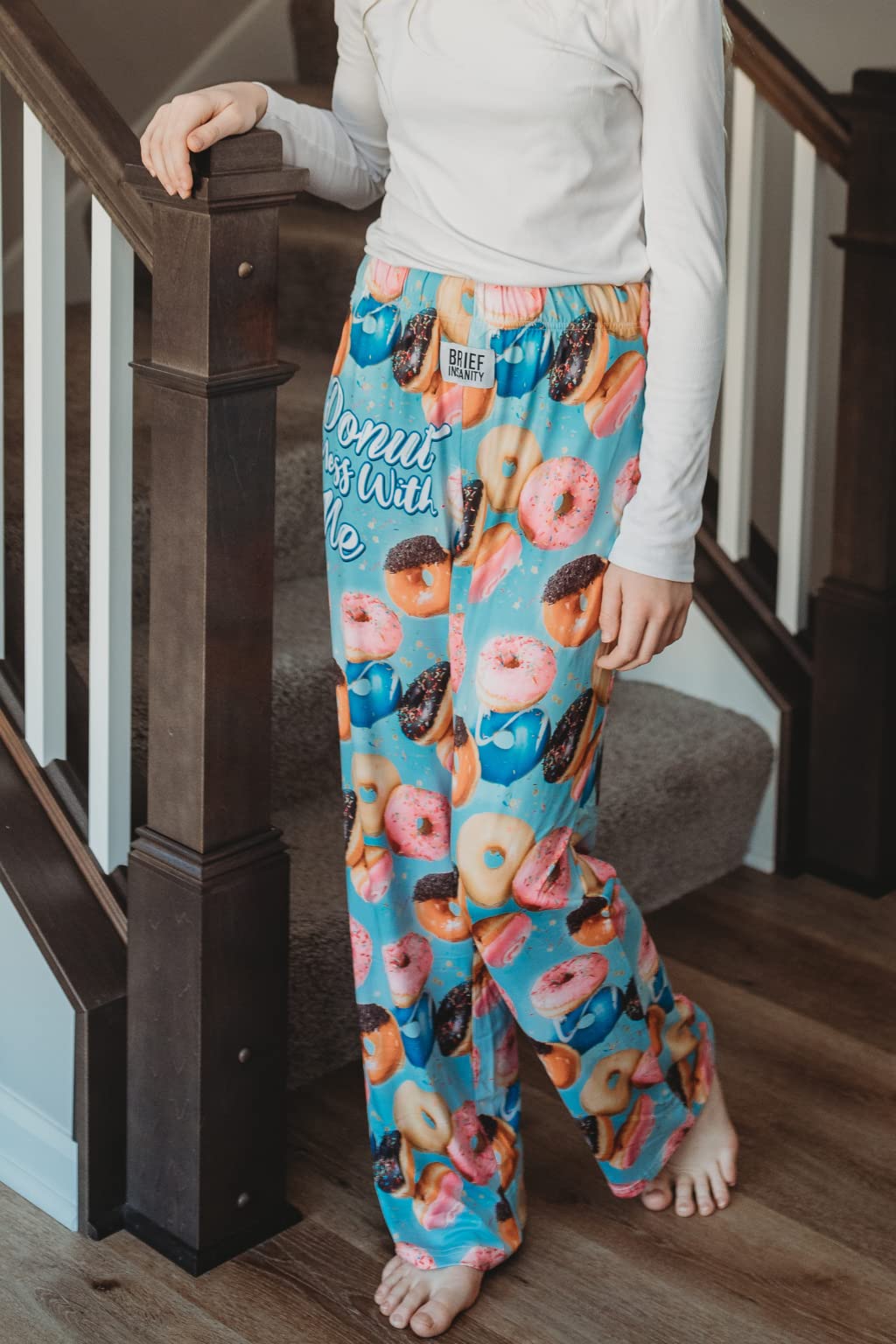 Funny Donut Mess with Me Pajama Pants for Men & Women - Comfortable Novelty Sleepwear & Loungewear for Home, Parties & Gifts