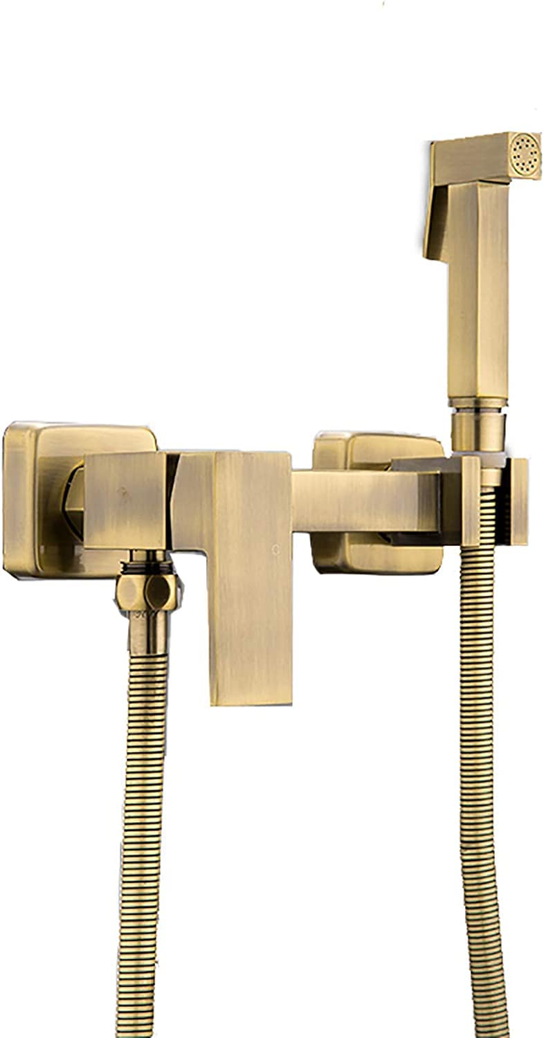 **Brass Hot & Cold Water Handheld Toilet Sprayer Kit - Wall Mounted Diaper Sprayer for Cloth Diapers with Shower Hose | Perfect for Baby Care & Bathroom Cleaning**