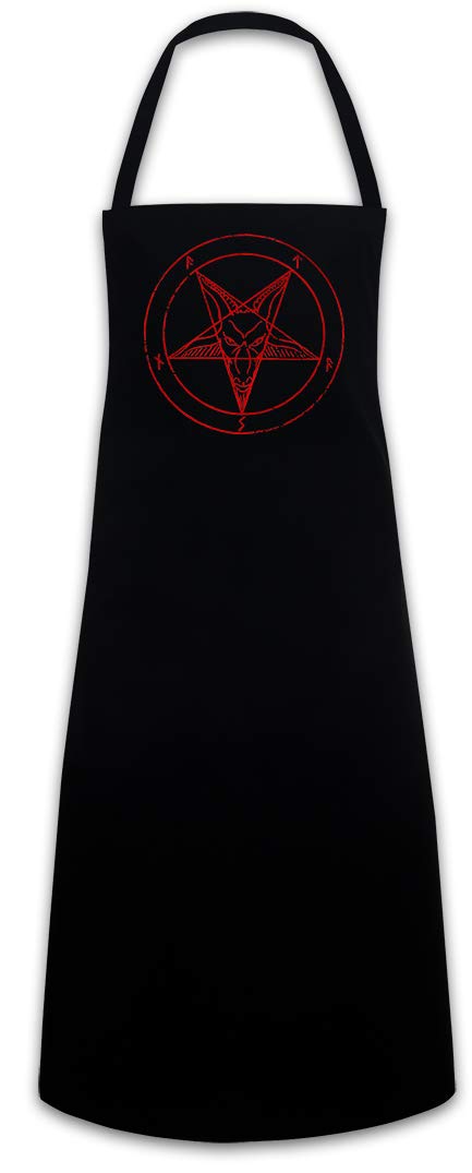 Baphomet Pentagram BBQ Apron - Gothic Occult Kitchen Cooking Apron for Grilling, Baking & Halloween Costume