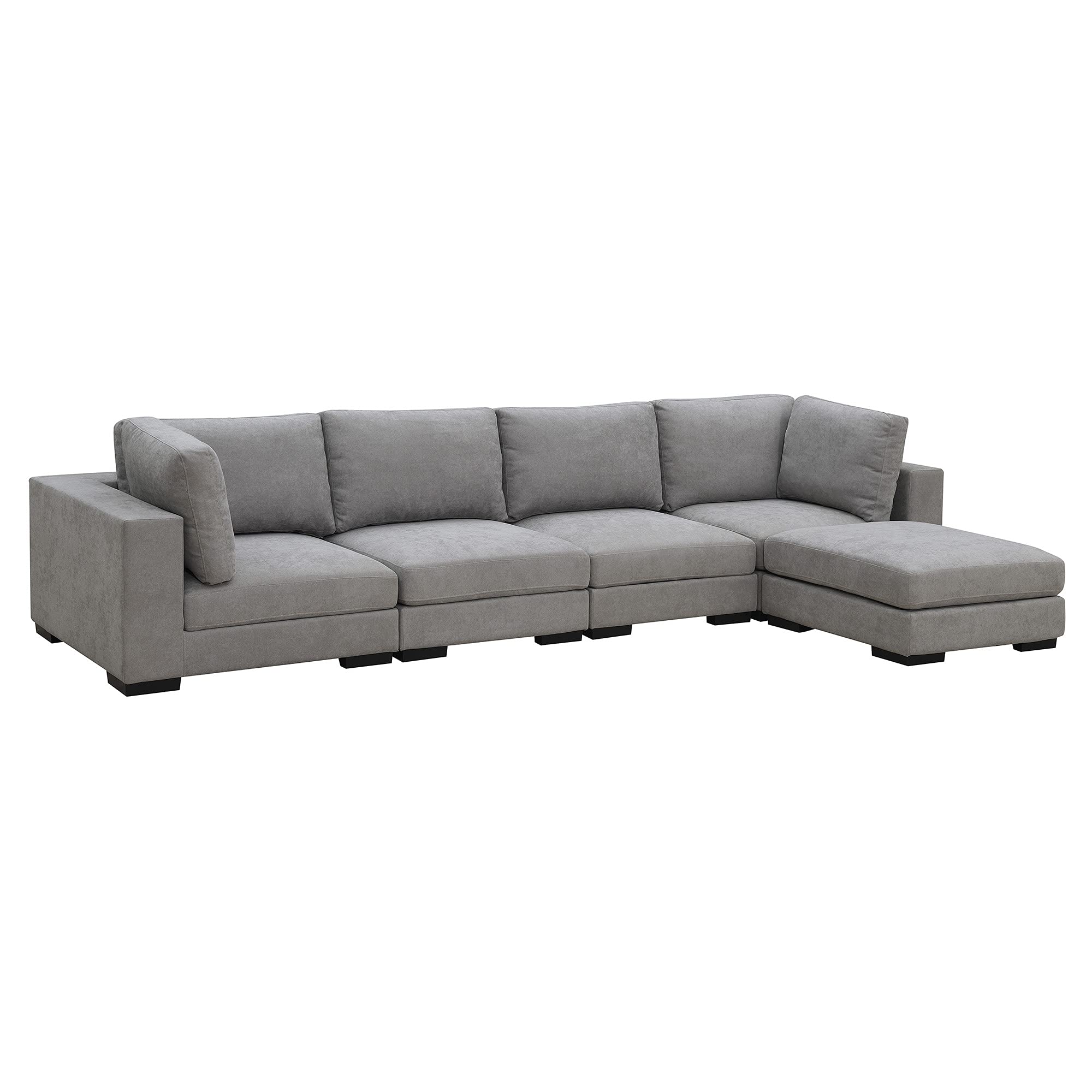 Premium Modular Sectional Sofa - Customizable & Reconfigurable Luxury Fabric Upholstered Couch in Gray | Perfect for Living Room, Home Theater & Open Concept Spaces