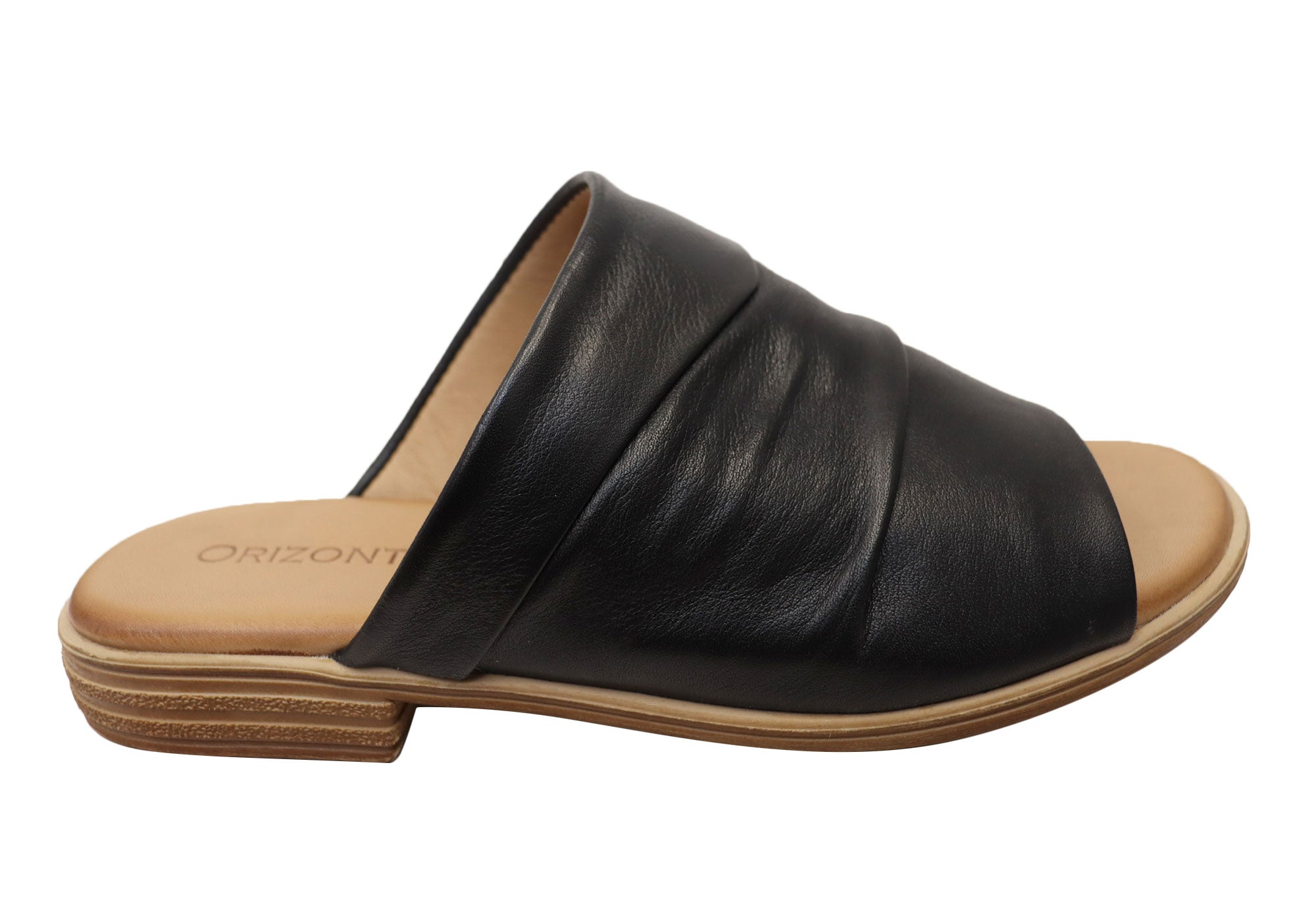 Orizonte Canberra Women's European Leather Comfortable Slides Sandals - Casual Summer Shoes for Beach, Pool, and Home Wear