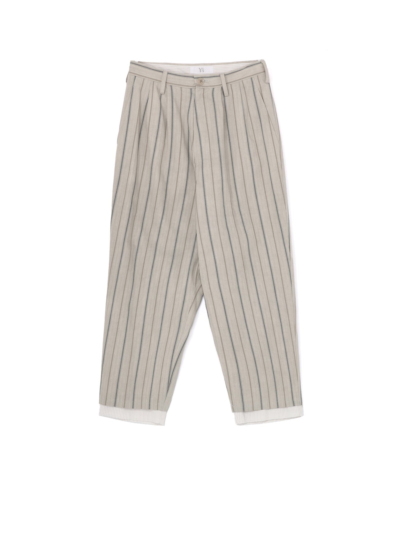 Stylish Cotton Stripe Ink Dyed Double Tuck Tapered Pants for Men - Comfortable Slim Fit Casual Trousers for Office, Travel & Everyday Wear