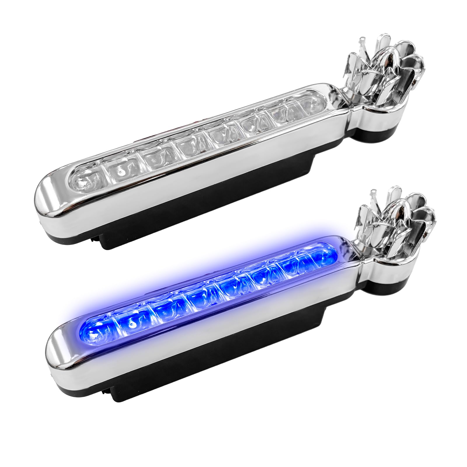 2 Pack LED Wind Powered Vehicle Lights - 8 LED Waterproof Car Wind Energy Daytime Running Lights - No External Power Needed - Universal Auto Accessories (Blue) - Perfect for Trucks, SUVs & Night Driving Safety