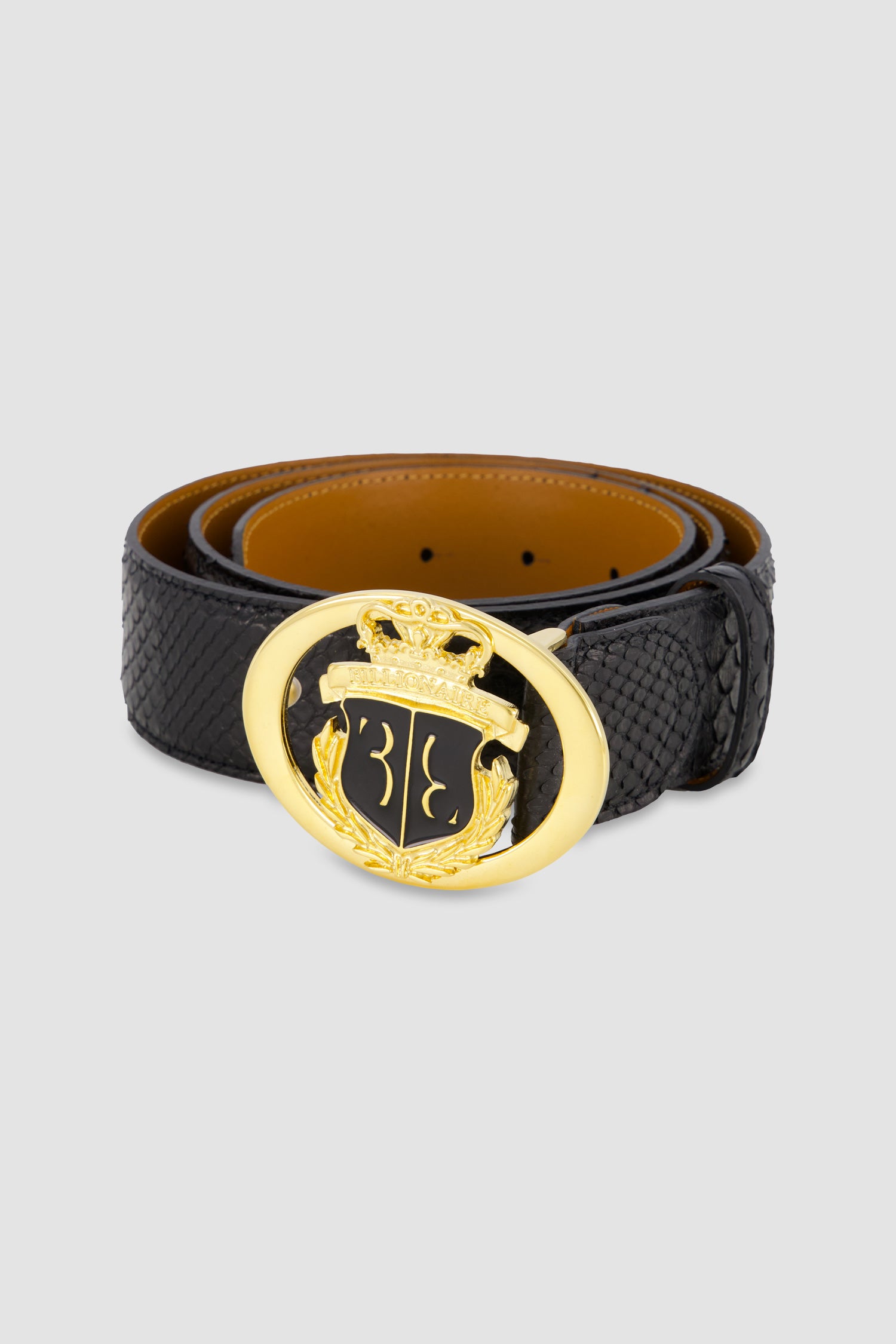 Billionaire Black Python Skin Belt for Men - Luxury Designer Fashion Accessory for Formal Events, Weddings & Business Attire