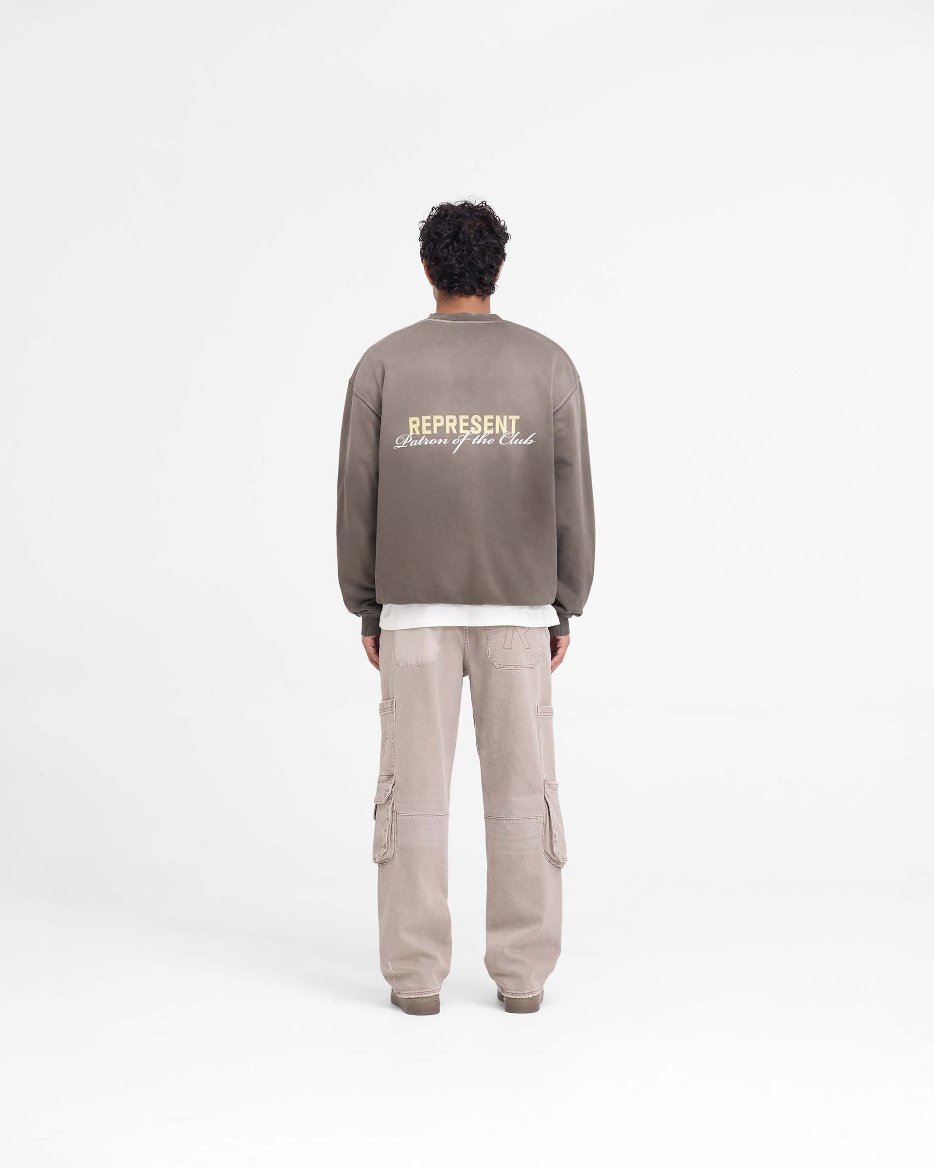 Patron Of The Club Sweater - Premium Washed Olive Pullover for Men & Women | Cozy Casual Wear for Fall & Winter | Perfect for Outdoors, Travel, and Lounge