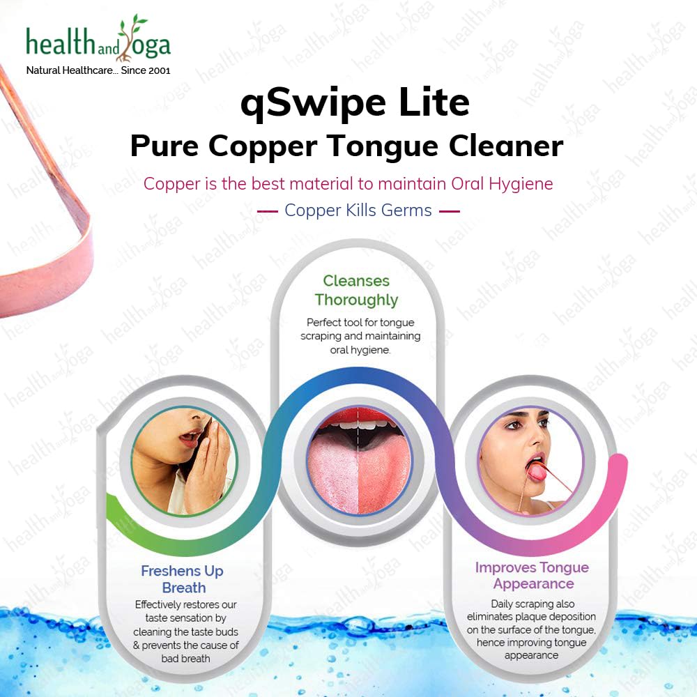 HealthAndYoga™ SteloSwipe Tongue Cleaner Scraper - Surgical Grade Stainless Steel & Copper Tongue Cleaner Set - Perfect for Oral Hygiene & Fresh Breath - Ideal for Daily Use, Travel, and Gifts