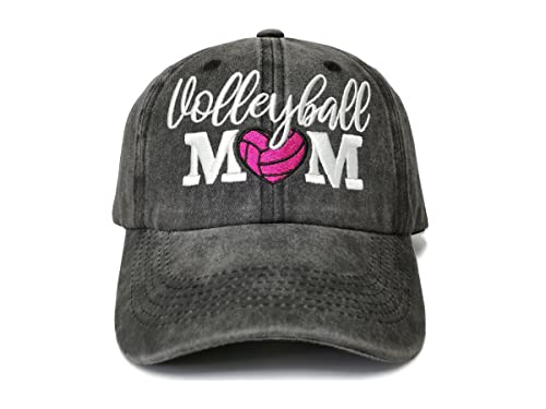 Volleyball Mom Heart (Washed Black)