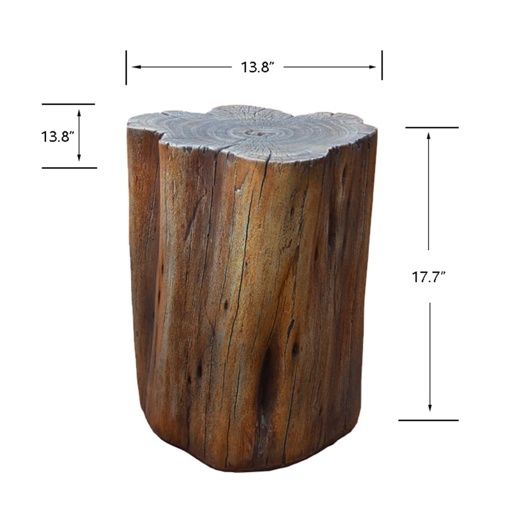 Elementi Warren Redwood Outdoor Fire Pit Seating - 18 Inch Concrete Backyard Chair for Patio, Garden & Poolside - Durable Firepit Accessories & Weather-Resistant Patio Furniture