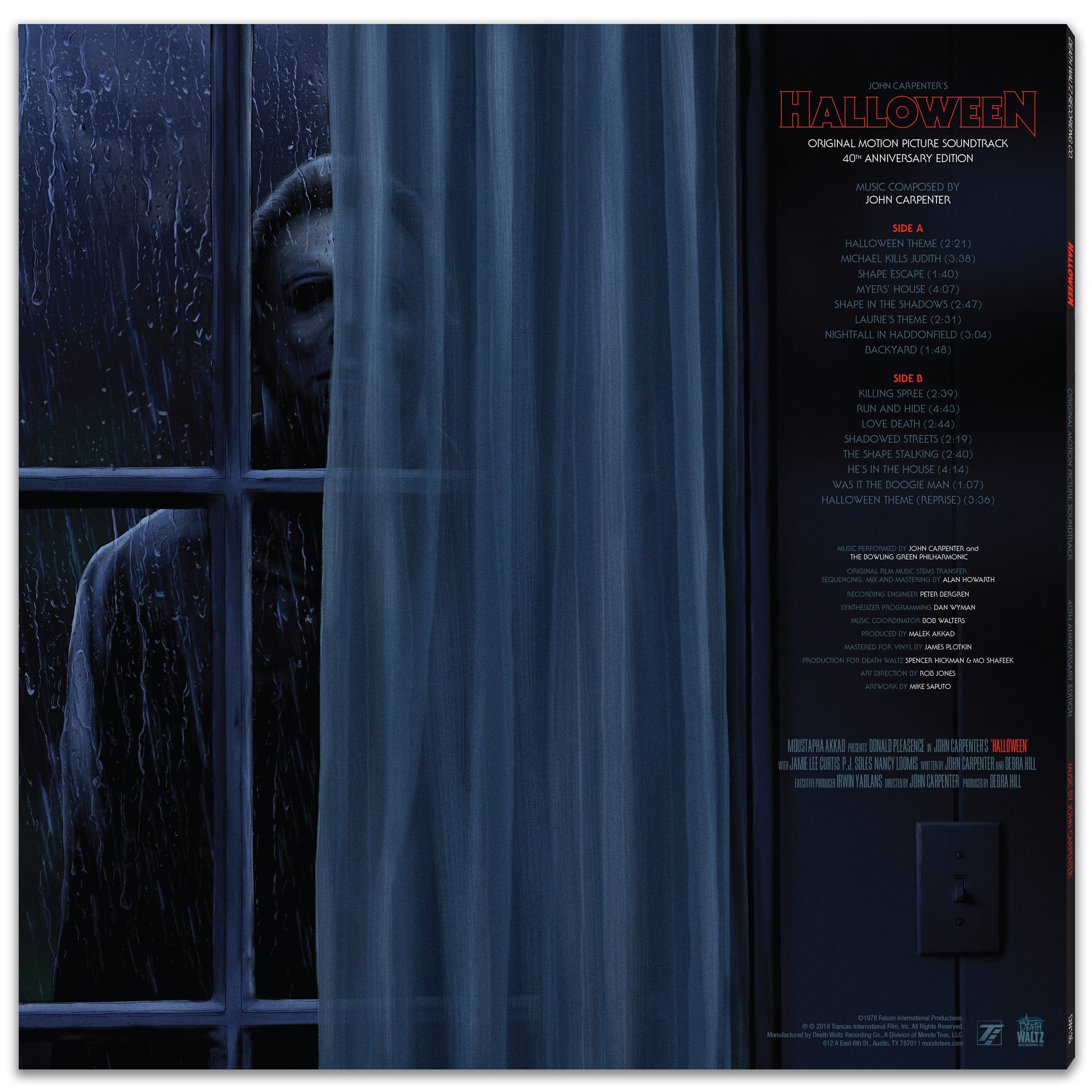 Halloween: 40th Anniversary Edition Original Soundtrack Vinyl LP - Classic Horror Movie Music for Halloween Parties & Film Collectors