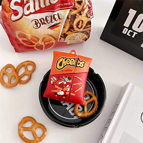 Funny 3D Cheetos Cartoon Silicone Case for AirPods Pro - Cute Protective Cover [Fun Snacks Series 2] - Perfect for School, Work & Travel Accessories