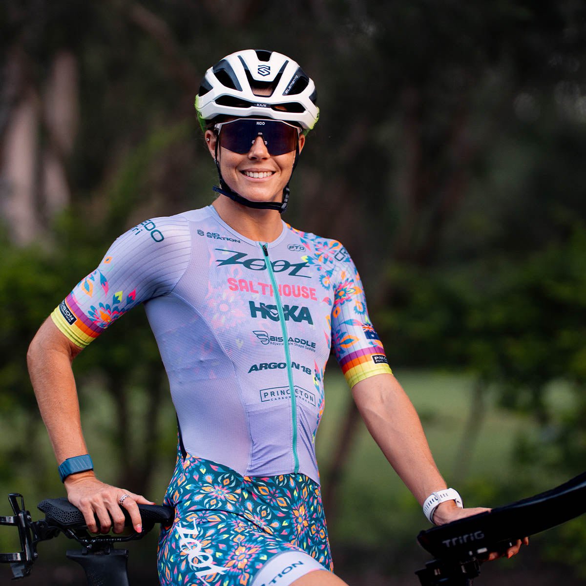 Women's Ultra Tri P1 Racesuit - High Performance Triathlon Suit with Kaleidoscope Print | Perfect for Swimming, Cycling & Running Competitions