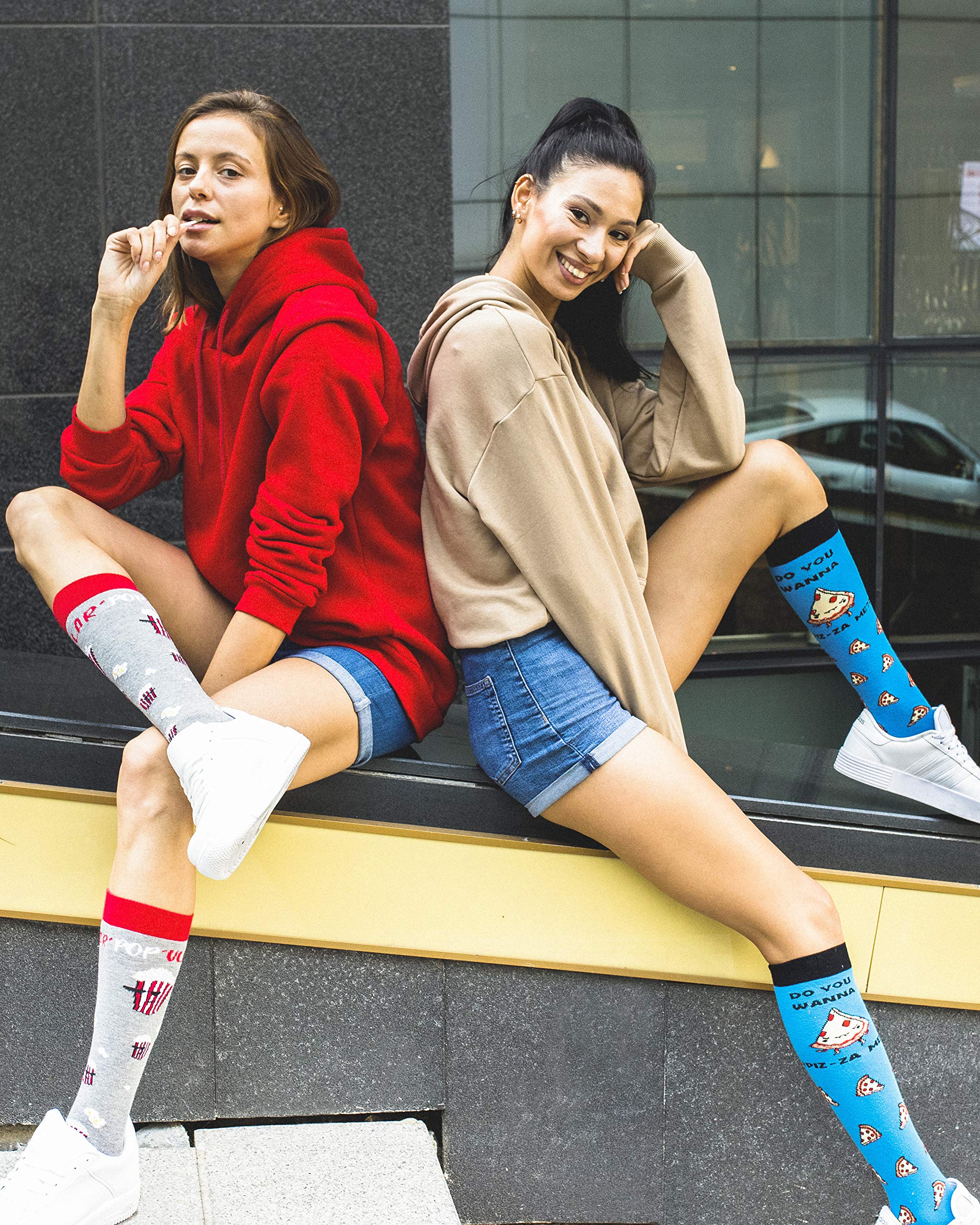 Women's Colorful Luxury Cotton Funky Knee High Socks - 1 Pair for Casual Wear, Outfits & Gifts | Trendy & Comfortable